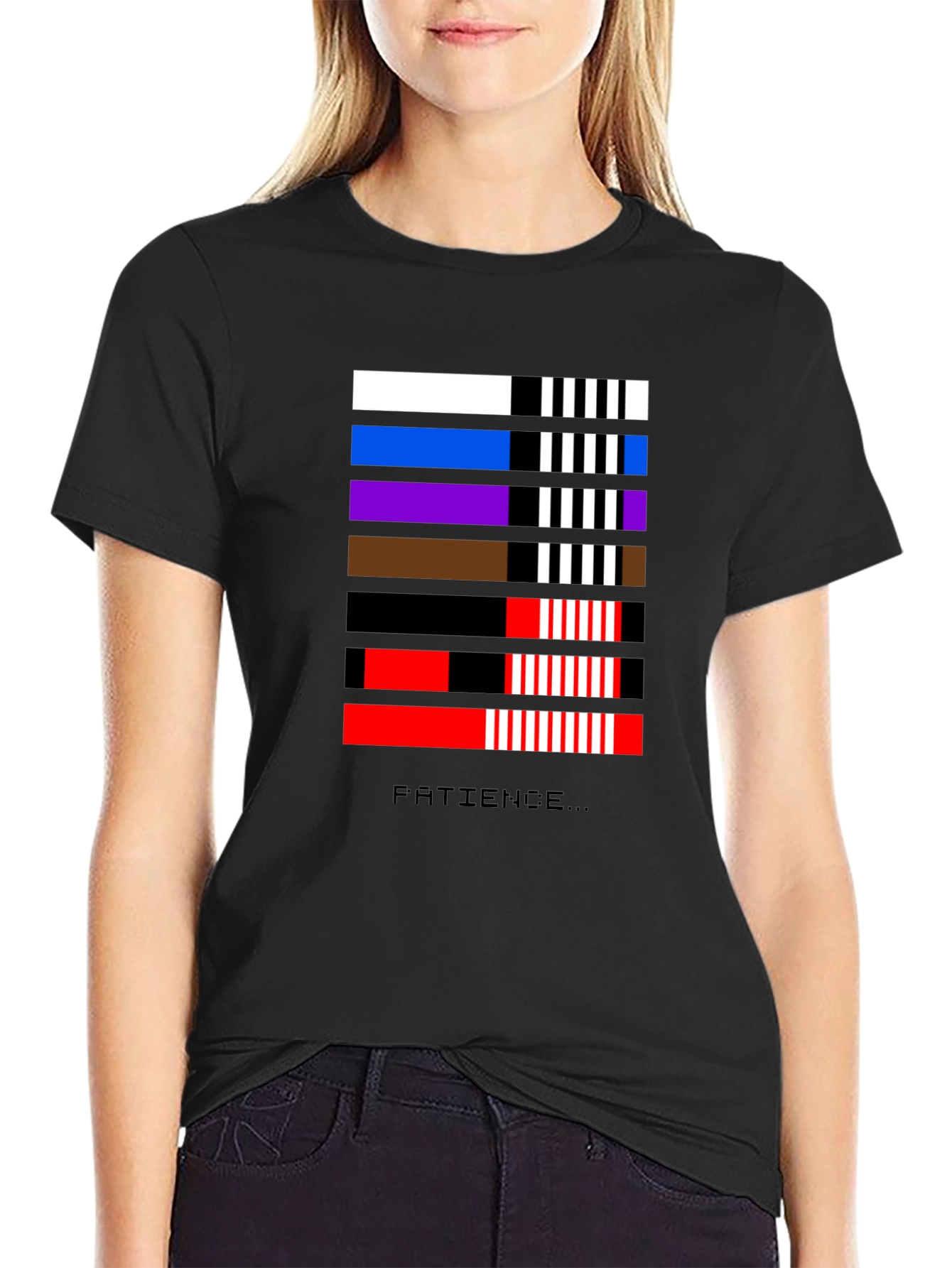 BJJ Patience T-Shirt - Jiu-Jitsu Belt Stripe Design