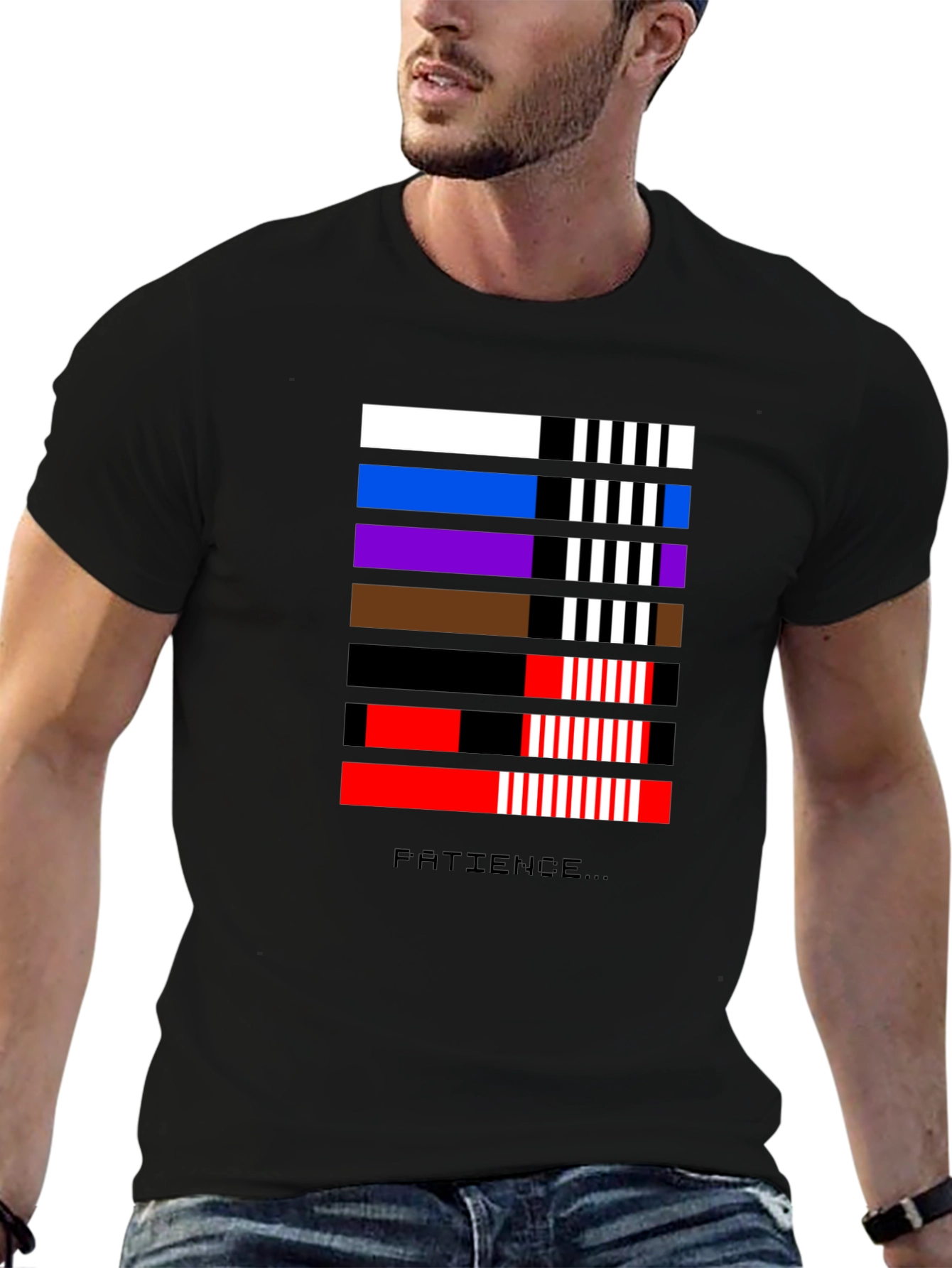 BJJ Patience T-Shirt - Jiu-Jitsu Belt Stripe Design