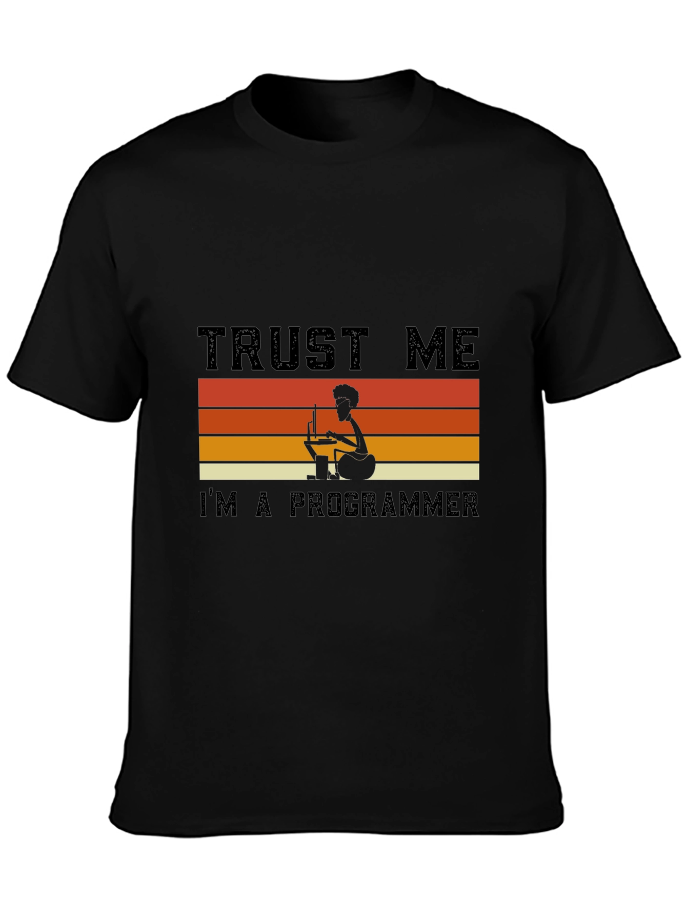 Trust Me Im a Programmer Retro Style Black T-Shirt