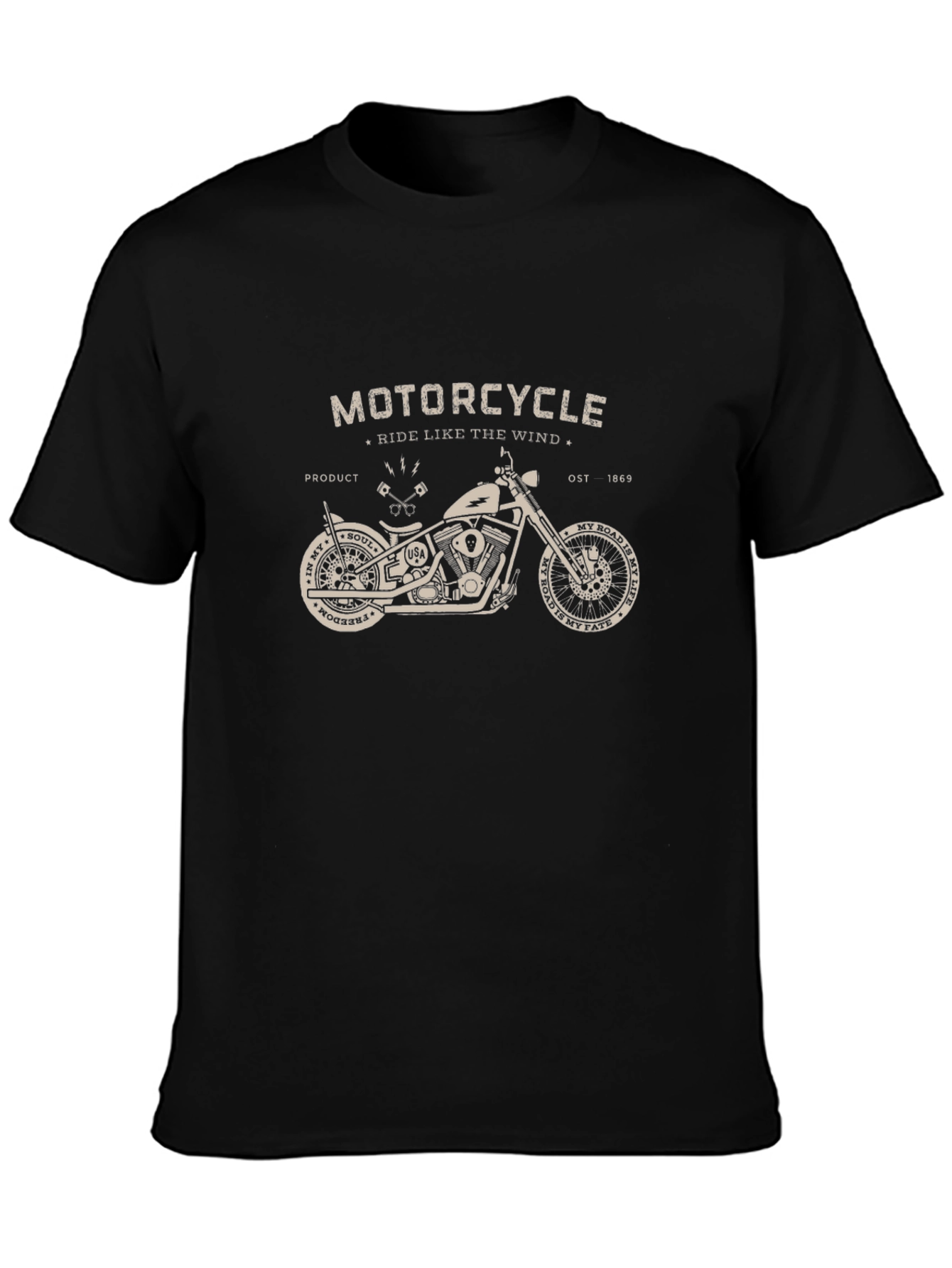 Motorcycle Ride Like the Wind Graphic Tee