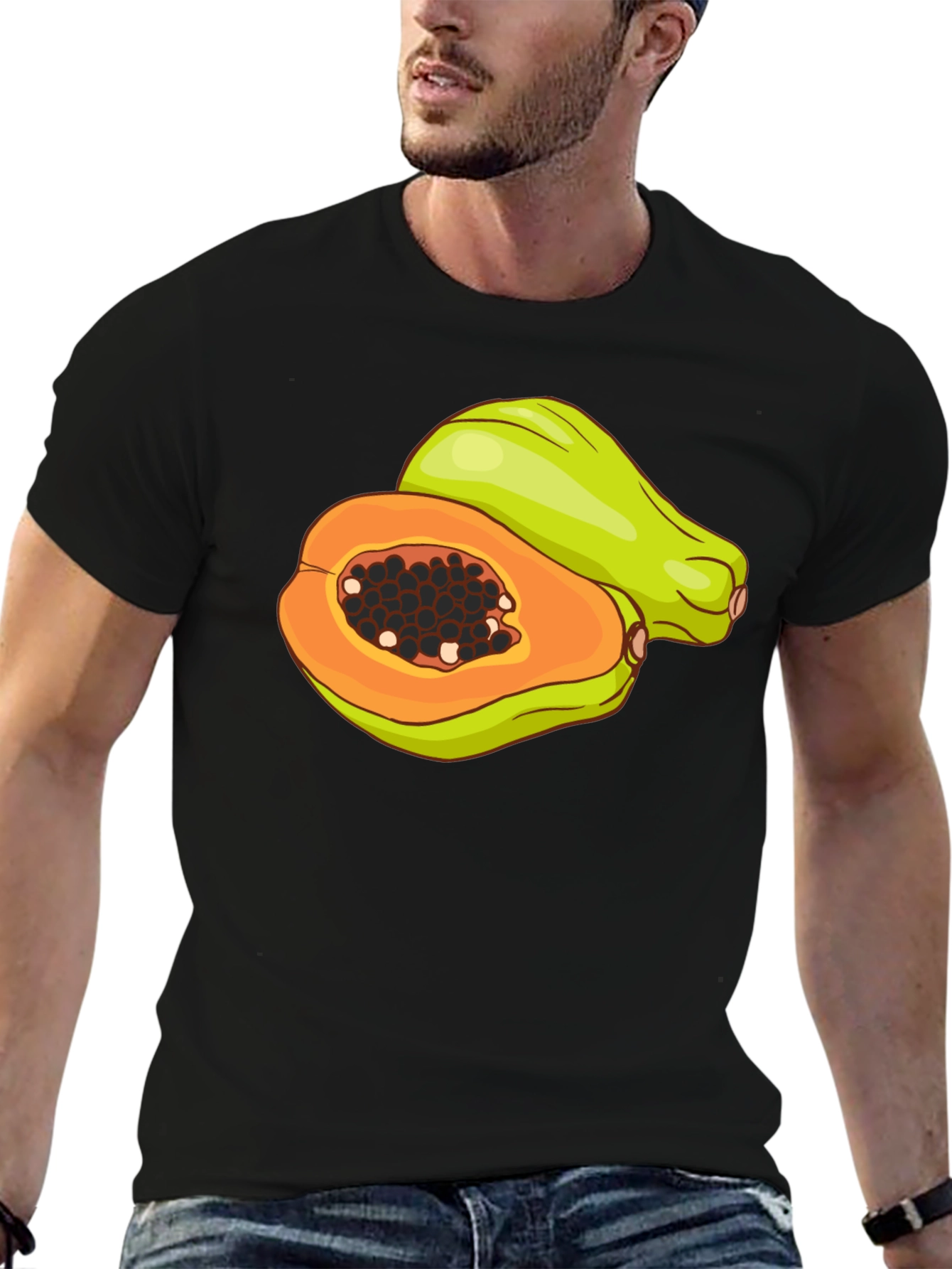 Papaya Graphic T-Shirt - Tropical Fruit Tee