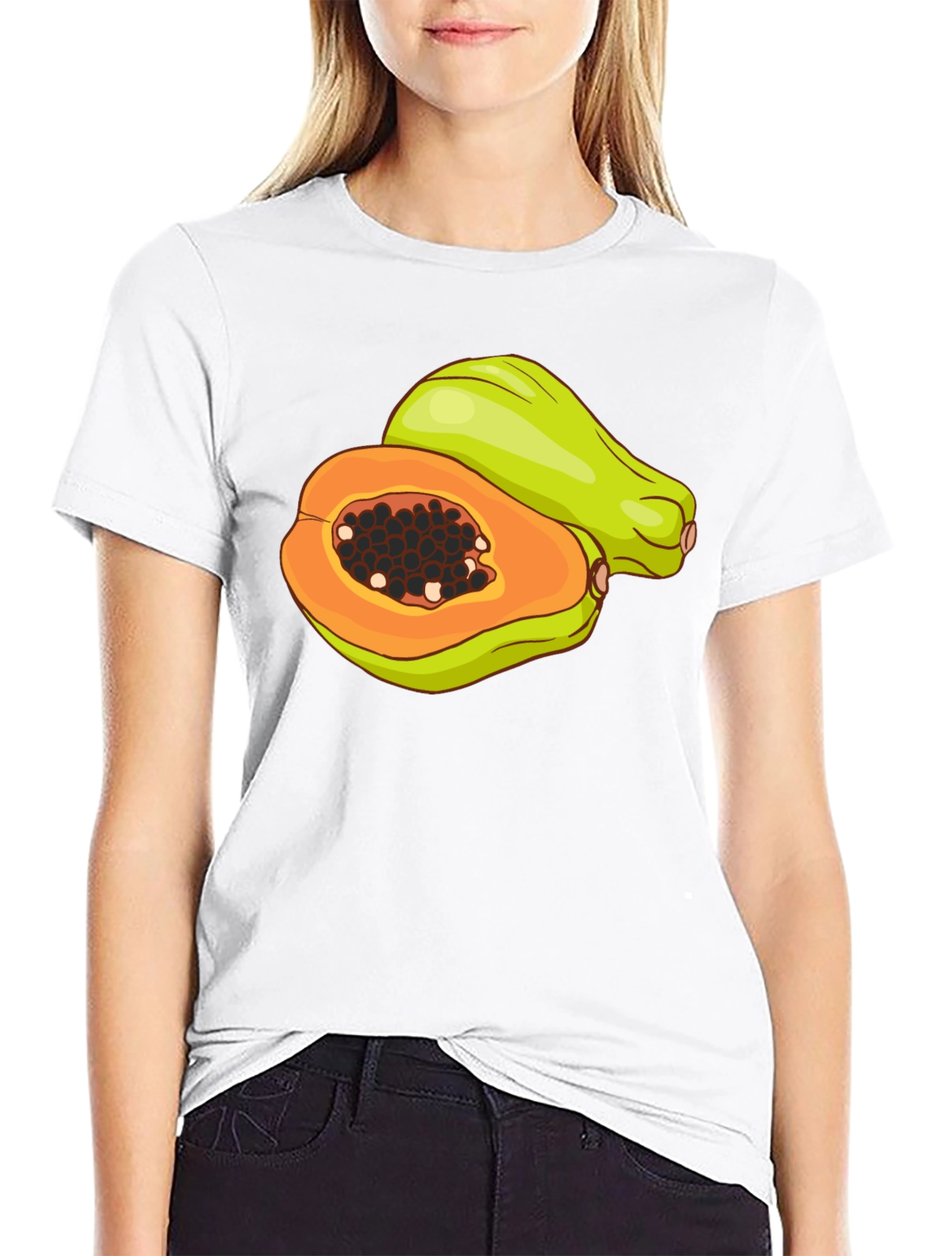 Papaya Graphic T-Shirt - Tropical Fruit Tee