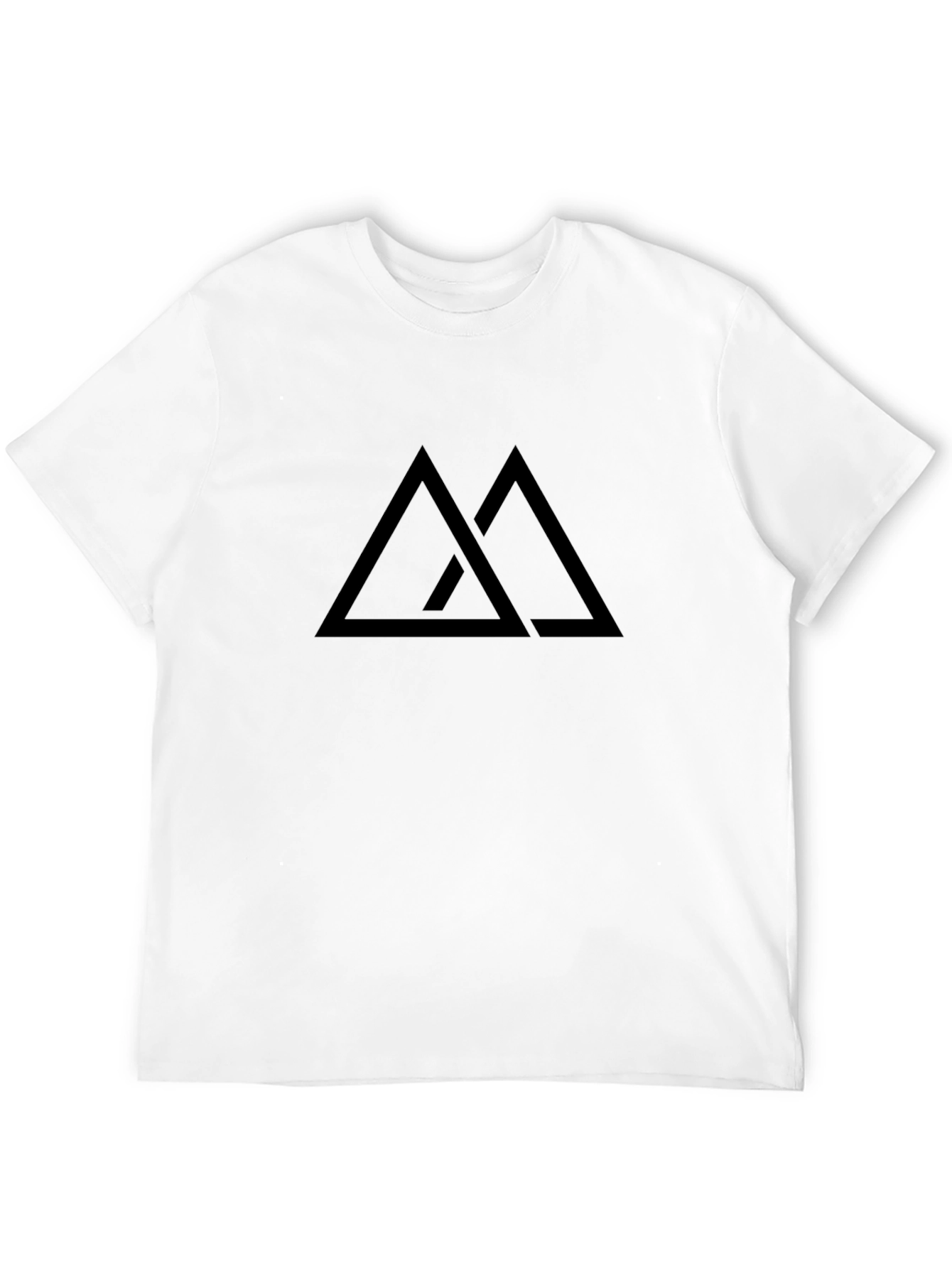 Minimalist Double Triangle Graphic Black T-Shirt