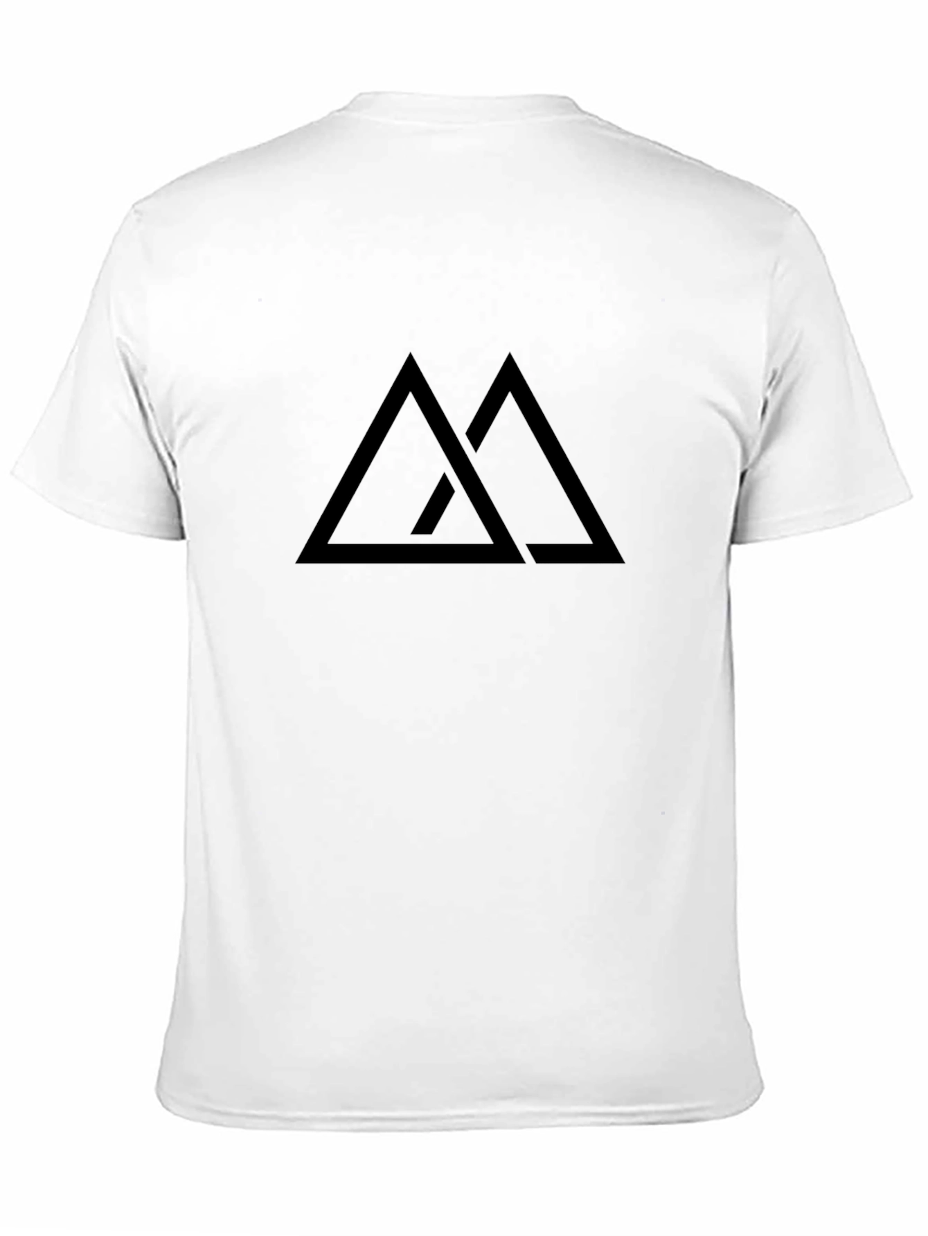 Minimalist Double Triangle Graphic Black T-Shirt