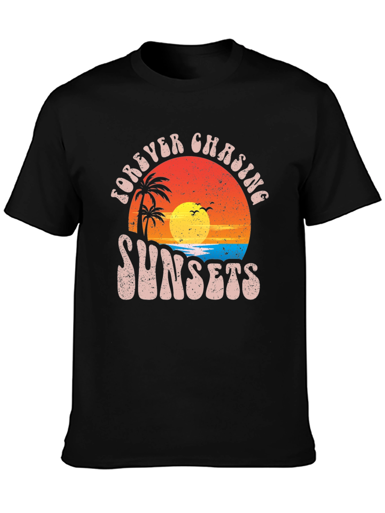Forever Chasing Sunsets Black Graphic Tee