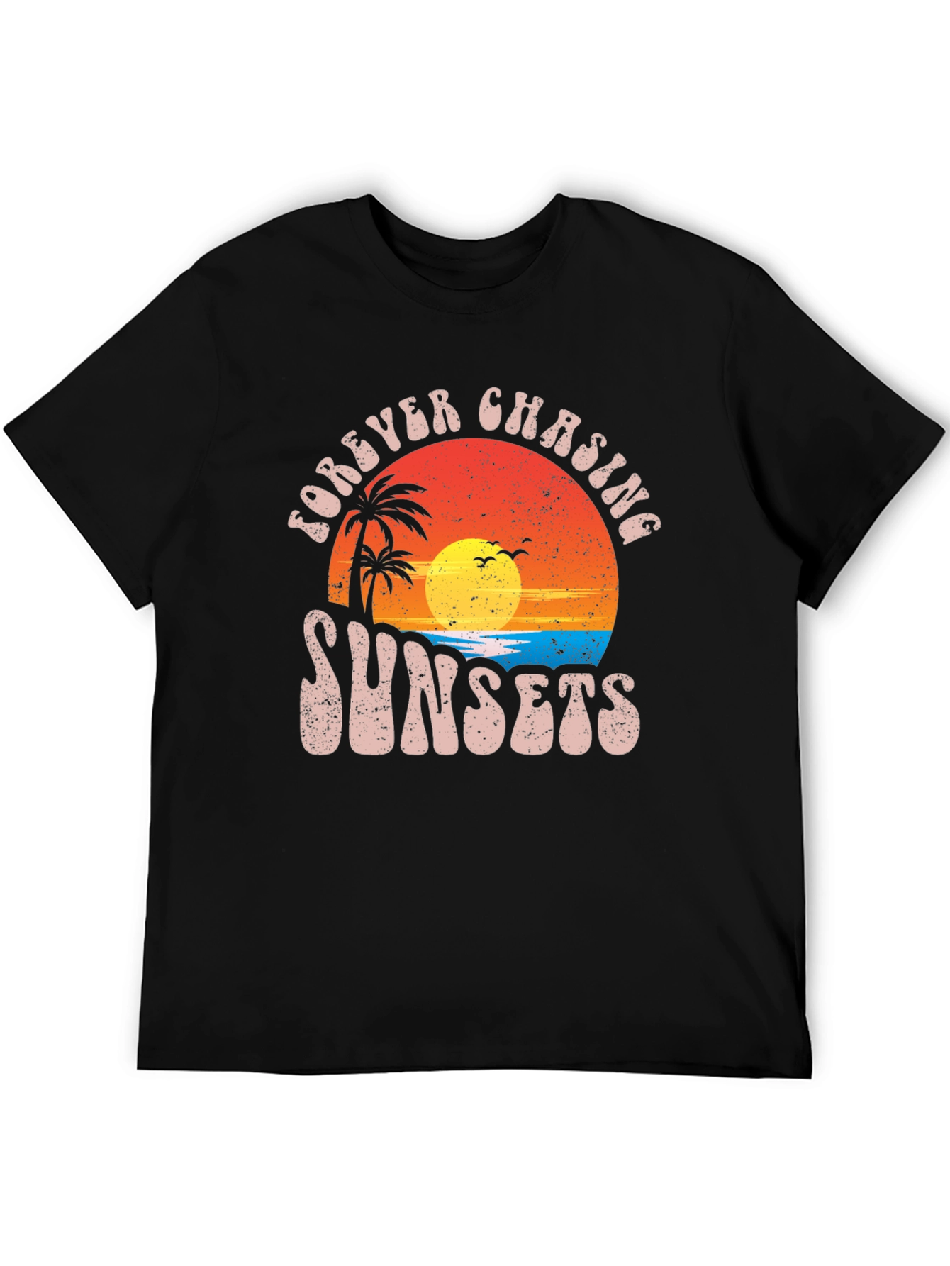 Forever Chasing Sunsets Black Graphic Tee