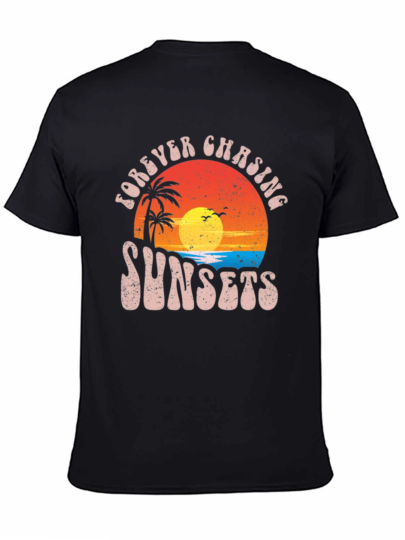 Forever Chasing Sunsets Black Graphic Tee