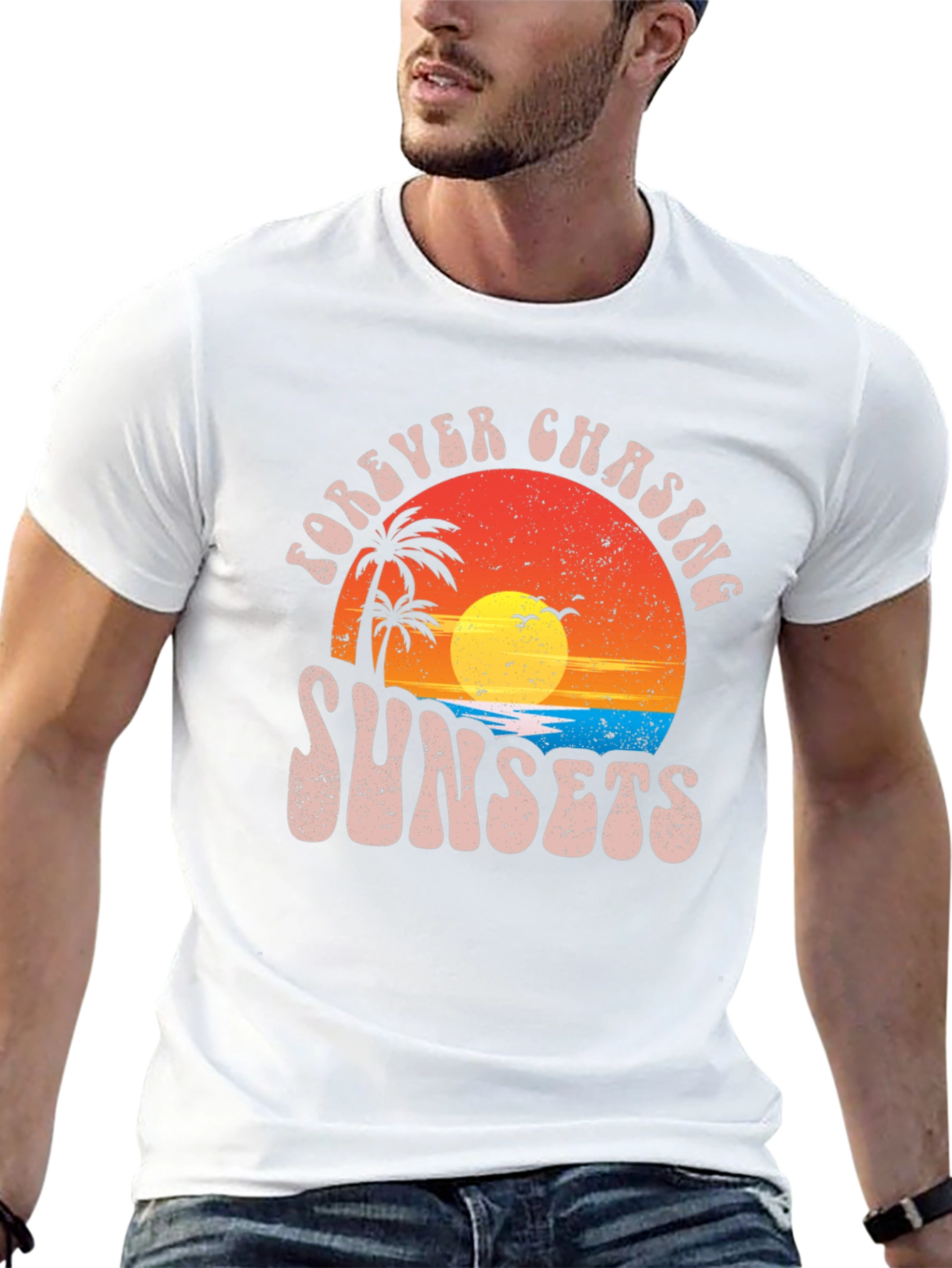 Forever Chasing Sunsets Black Graphic Tee