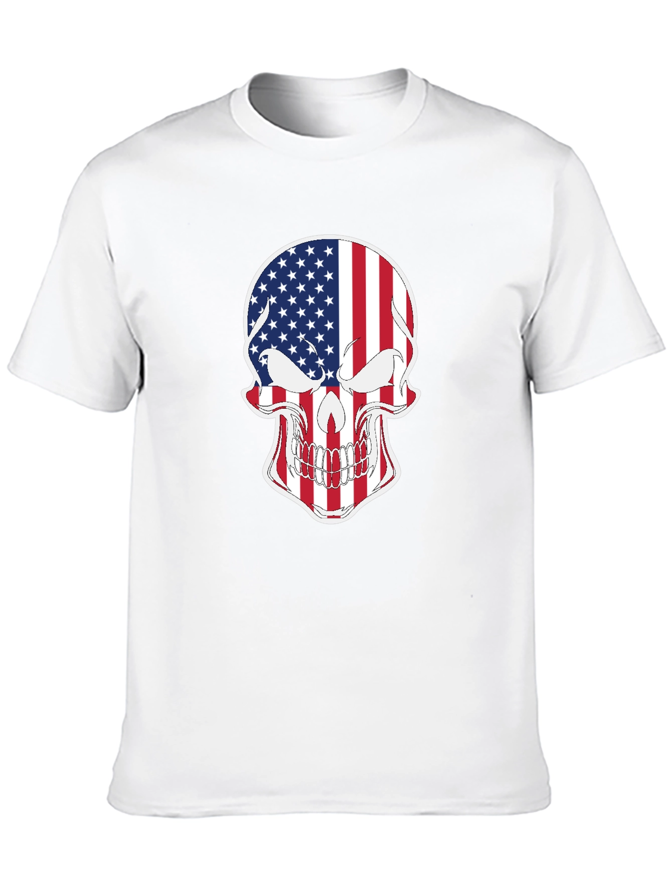 American Flag Skull Graphic T-Shirt