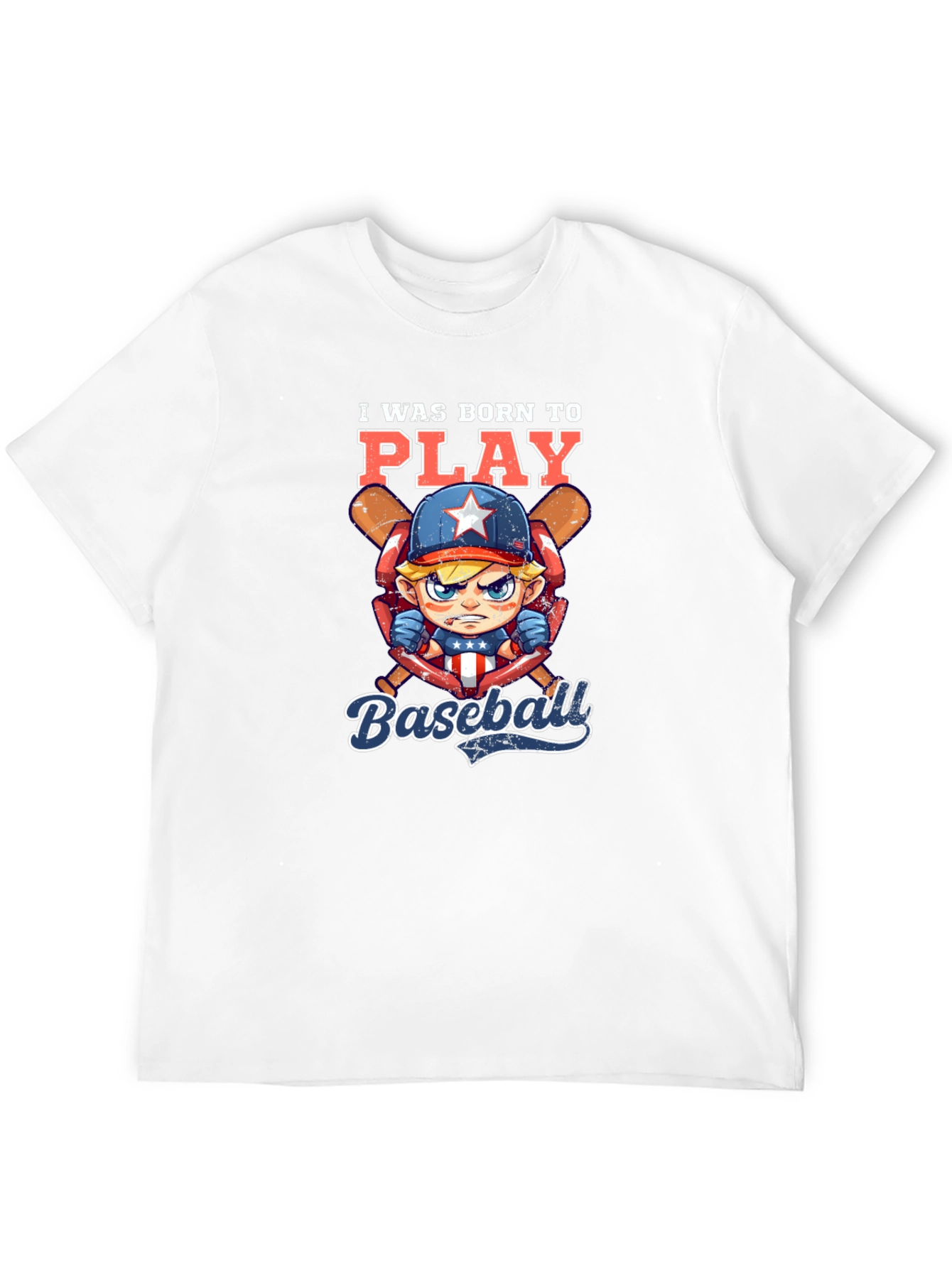 I was Born to Play Baseball Graphic T-Shirt