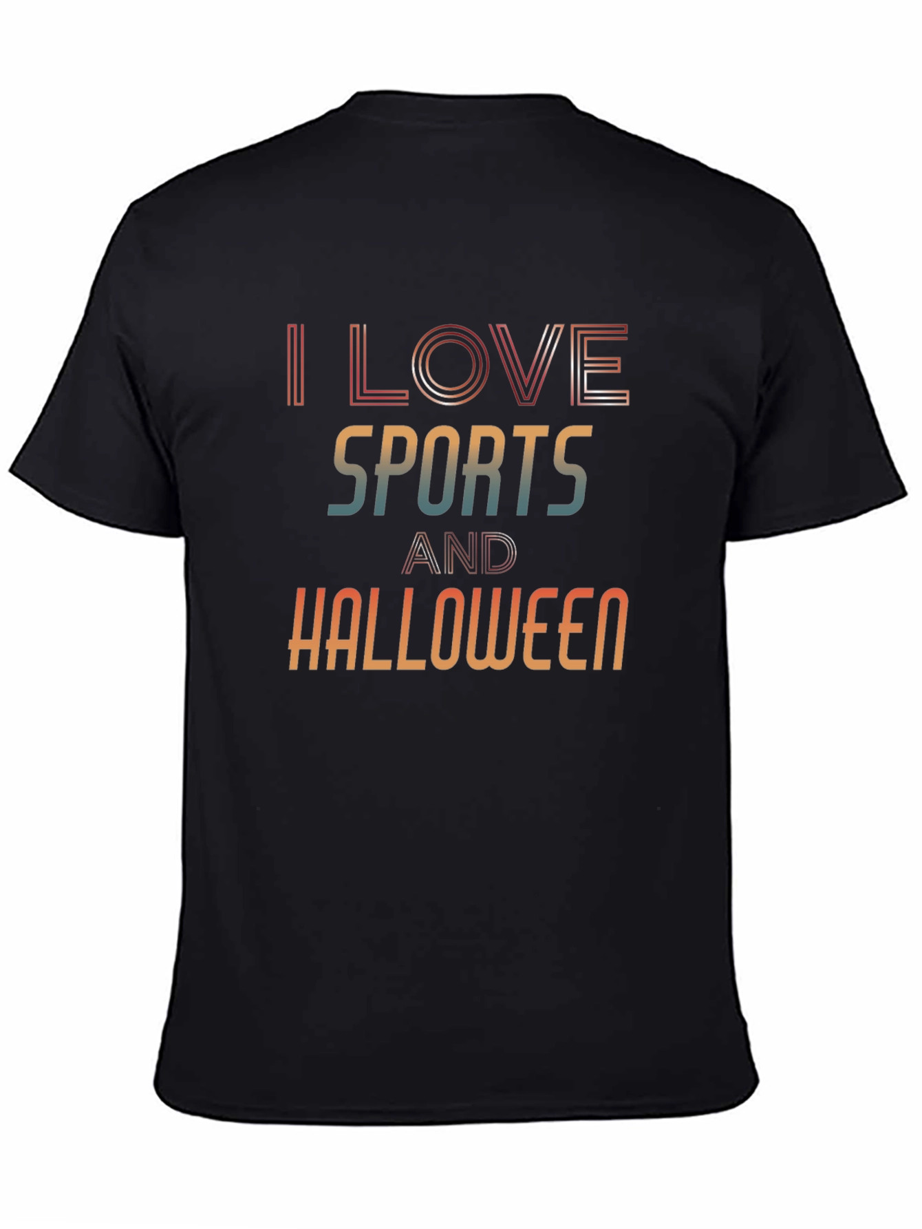 I Love Sports and Halloween Black Graphic Tee
