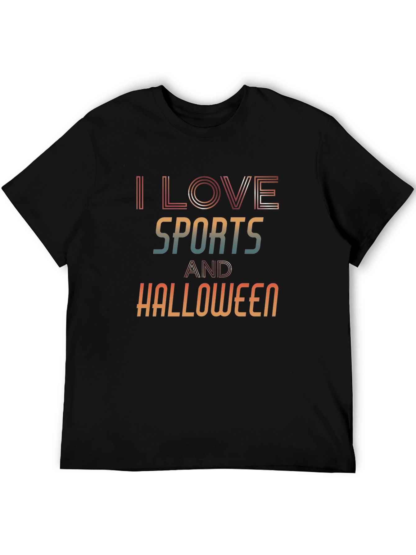 I Love Sports and Halloween Black Graphic Tee