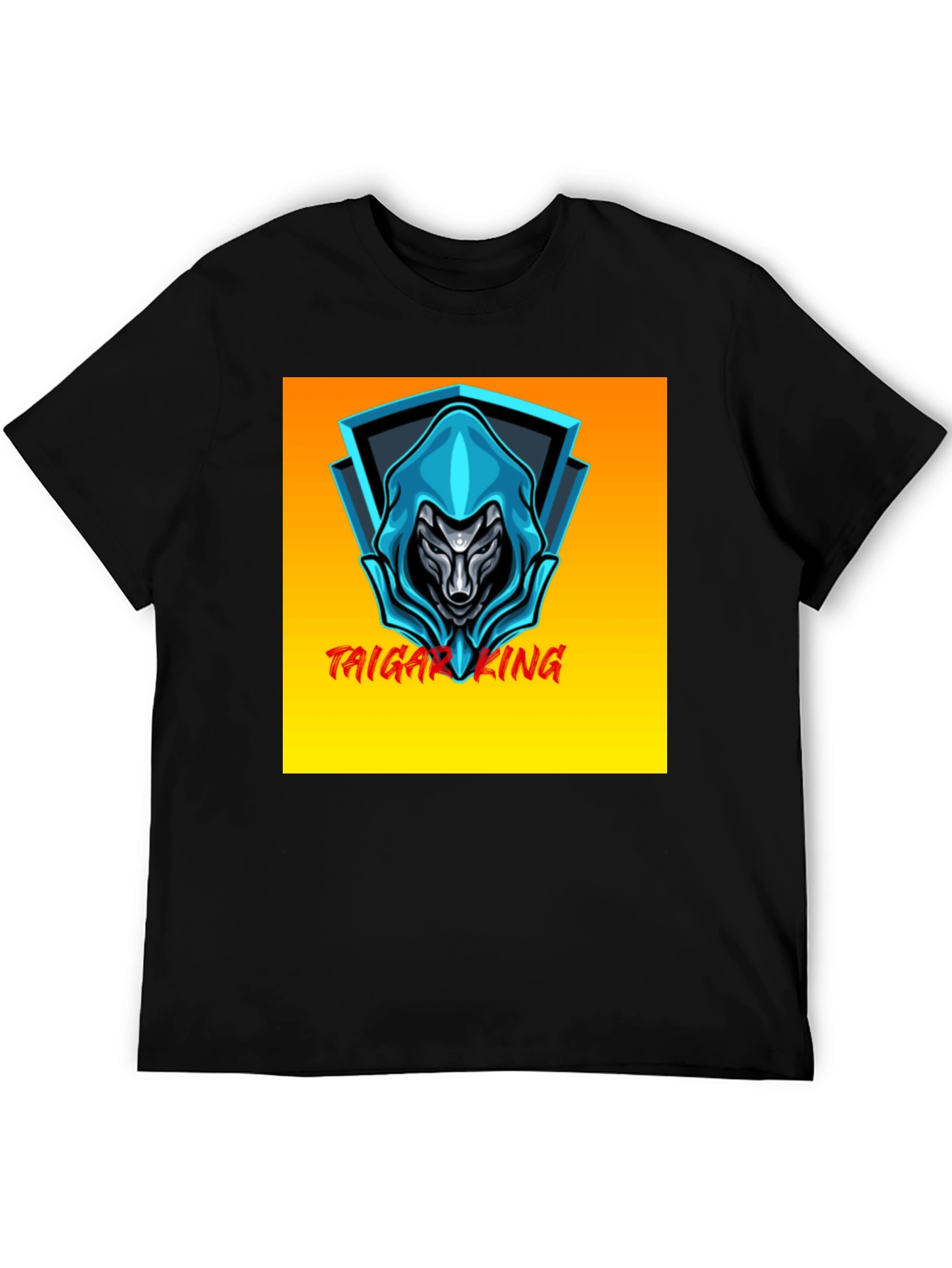Taiga King Graphic Tee - Black Cotton Blend