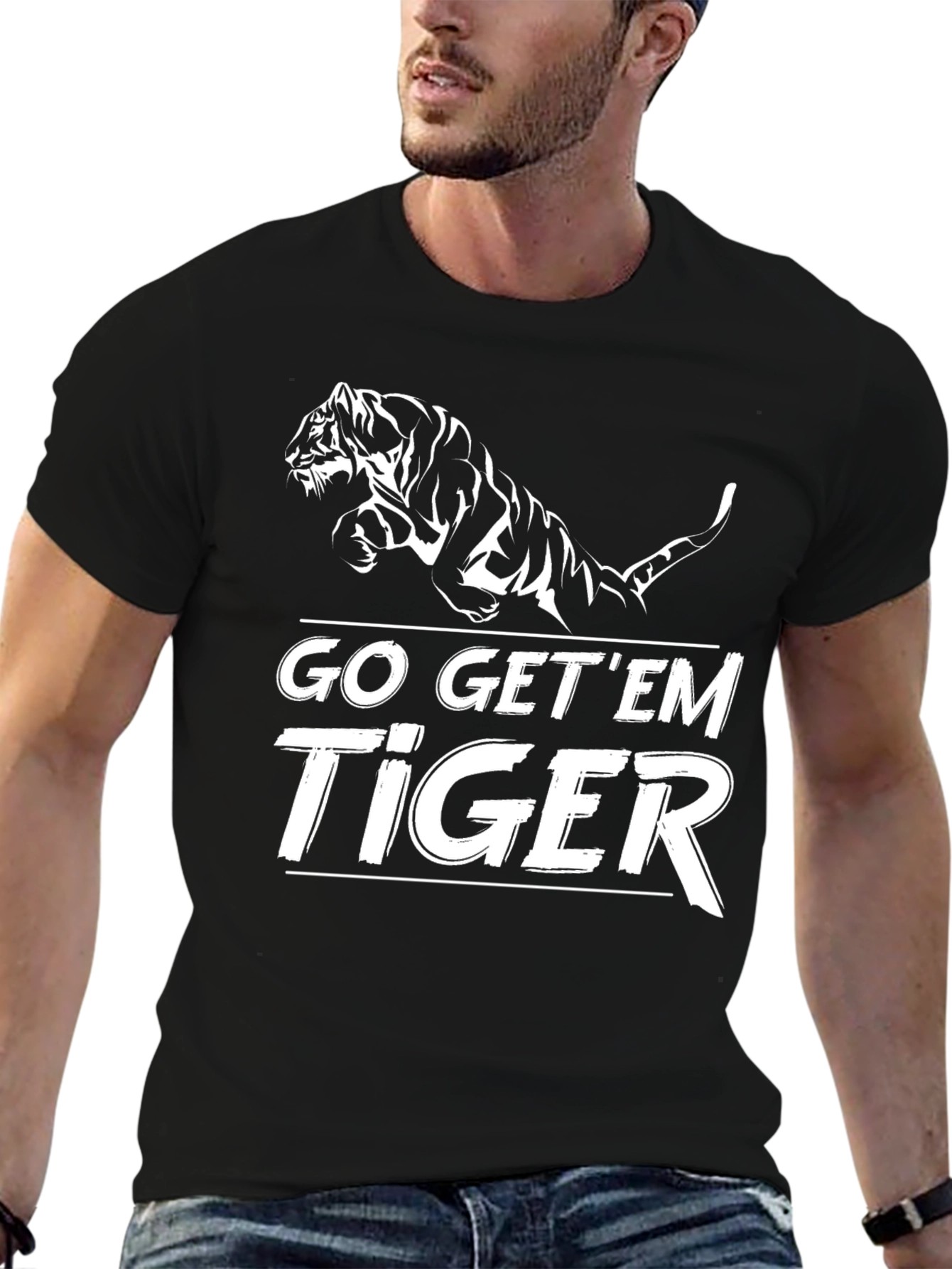 Go Get Em Tiger Graphic Tee - Black