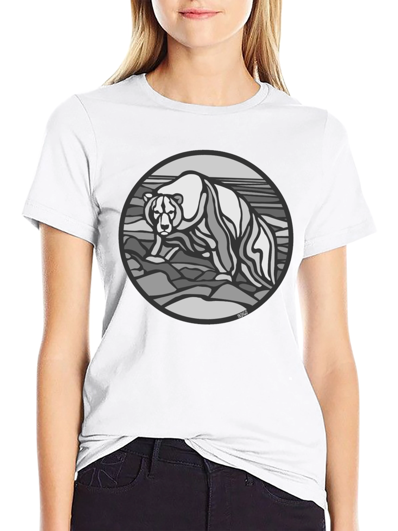 Bear Graphic T-Shirt - Black Cotton Tee