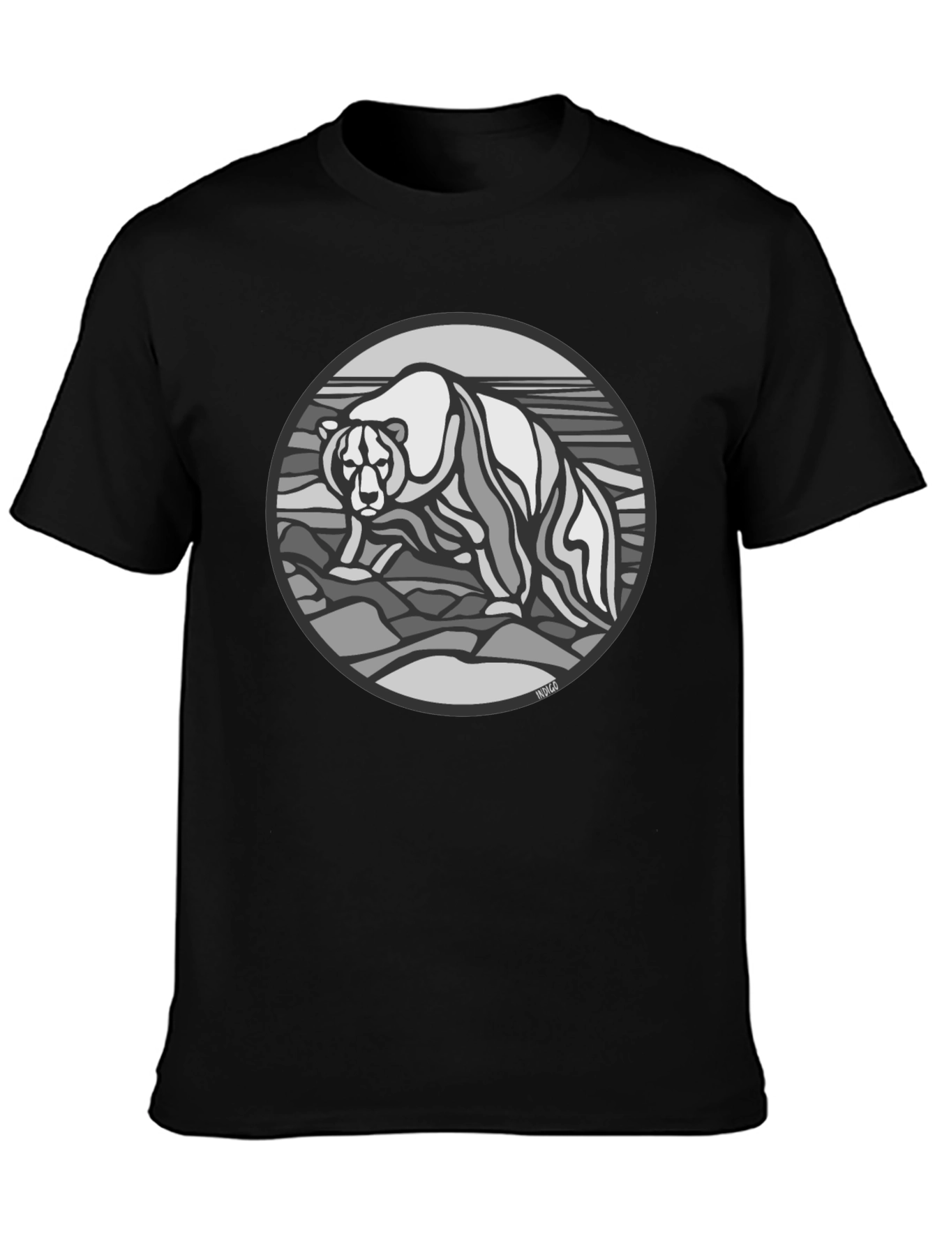 Bear Graphic T-Shirt - Black Cotton Tee