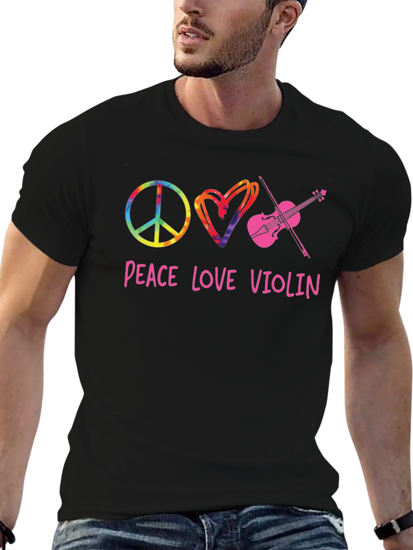 Peace Love Violin Graphic Tee