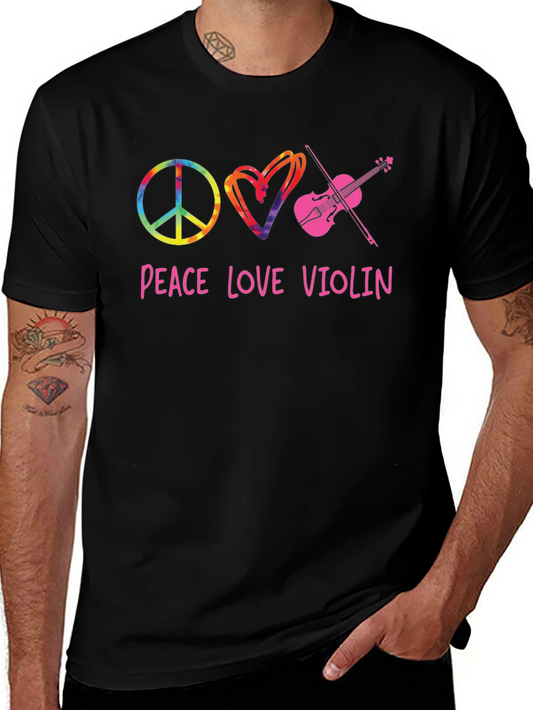 Peace Love Violin Graphic Tee
