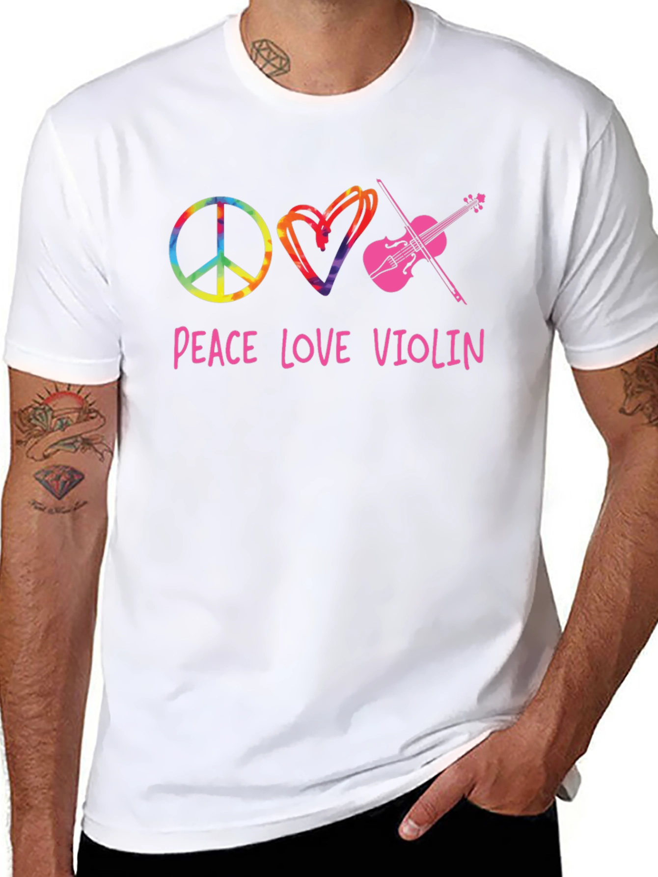 Peace Love Violin Graphic Tee