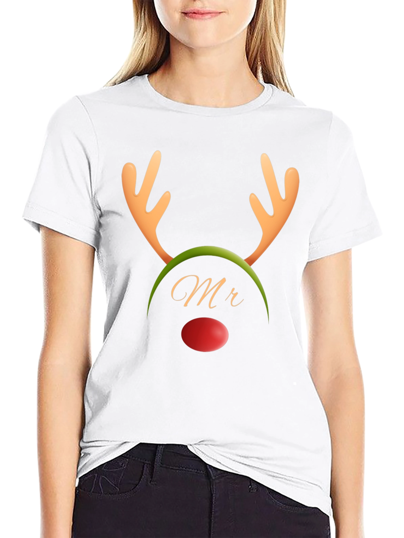 Mr. Reindeer Holiday T-Shirt - Festive Black Tee