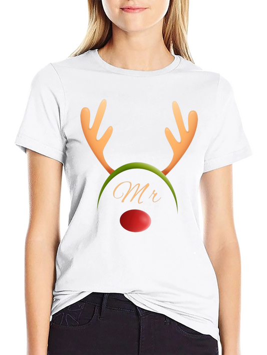 Mr. Reindeer Holiday T-Shirt - Festive Black Tee