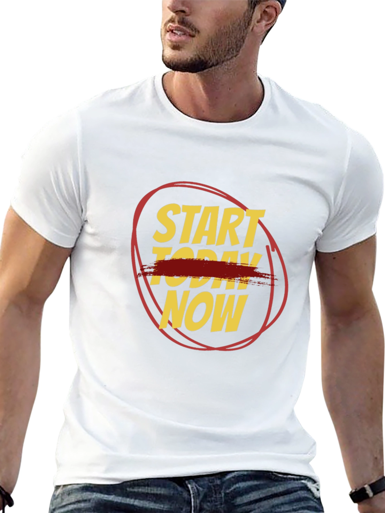 Start Today Now Graphic Tee - Black Cotton