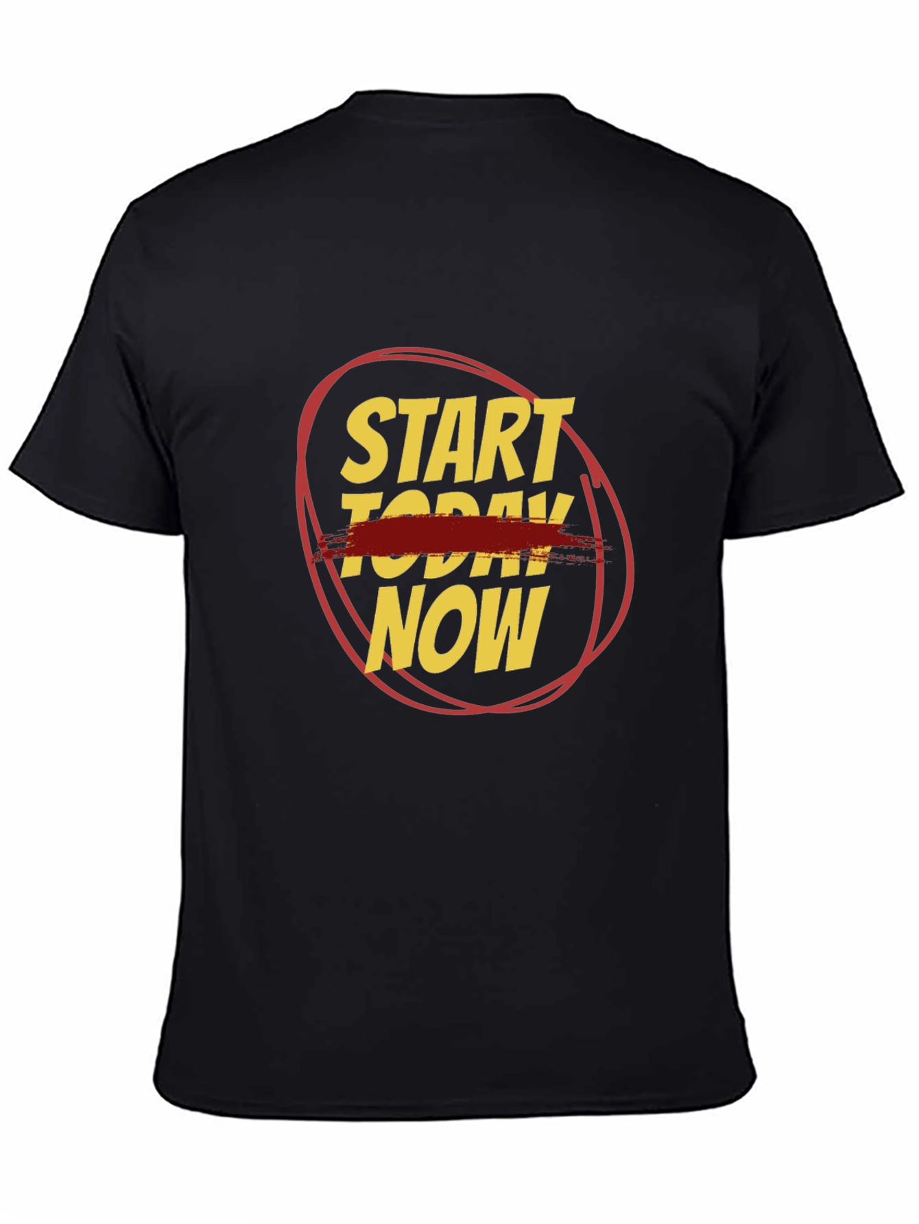 Start Today Now Graphic Tee - Black Cotton