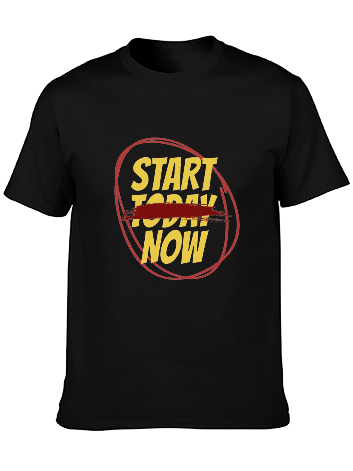 Start Today Now Graphic Tee - Black Cotton