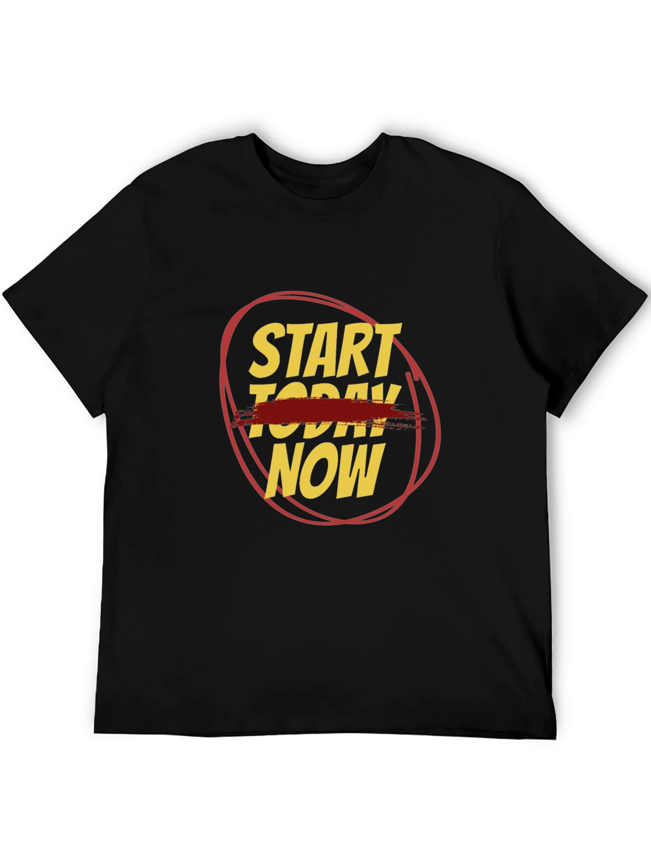 Start Today Now Graphic Tee - Black Cotton