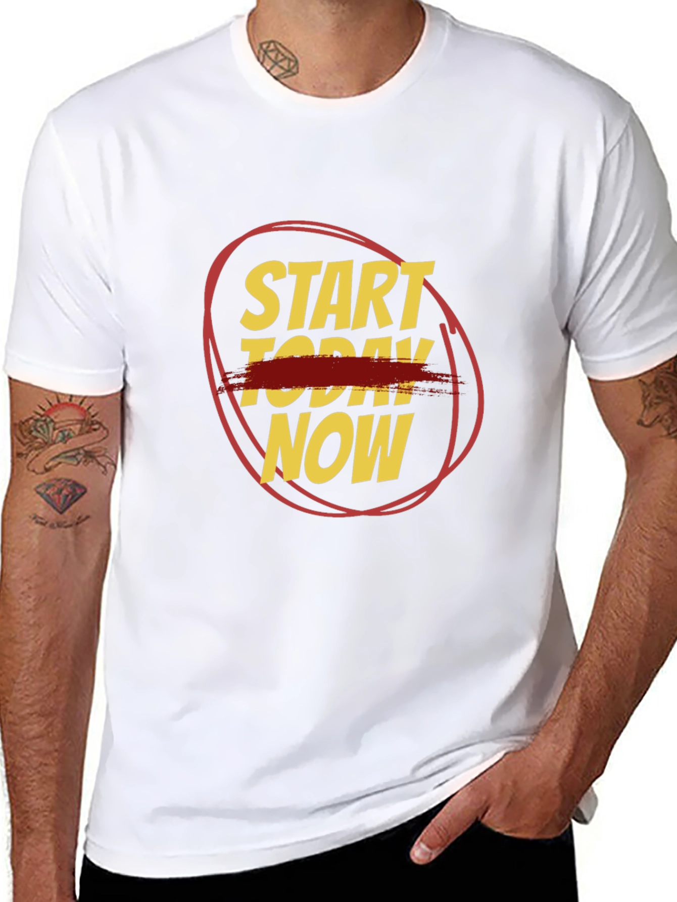 Start Today Now Graphic Tee - Black Cotton