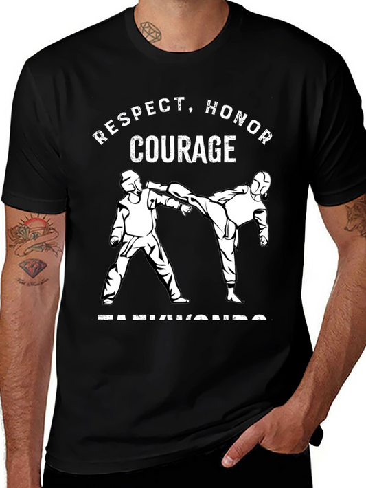 Respect Honor Courage Taekwondo Black T-Shirt