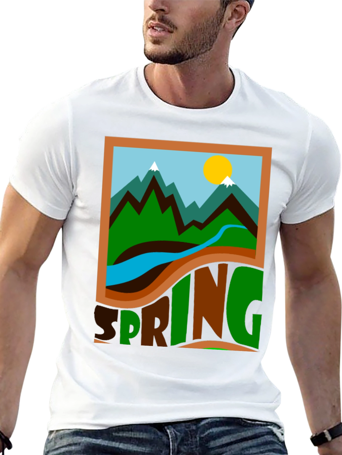 Spring Landscape Graphic Tee - Nature Inspired Shirt