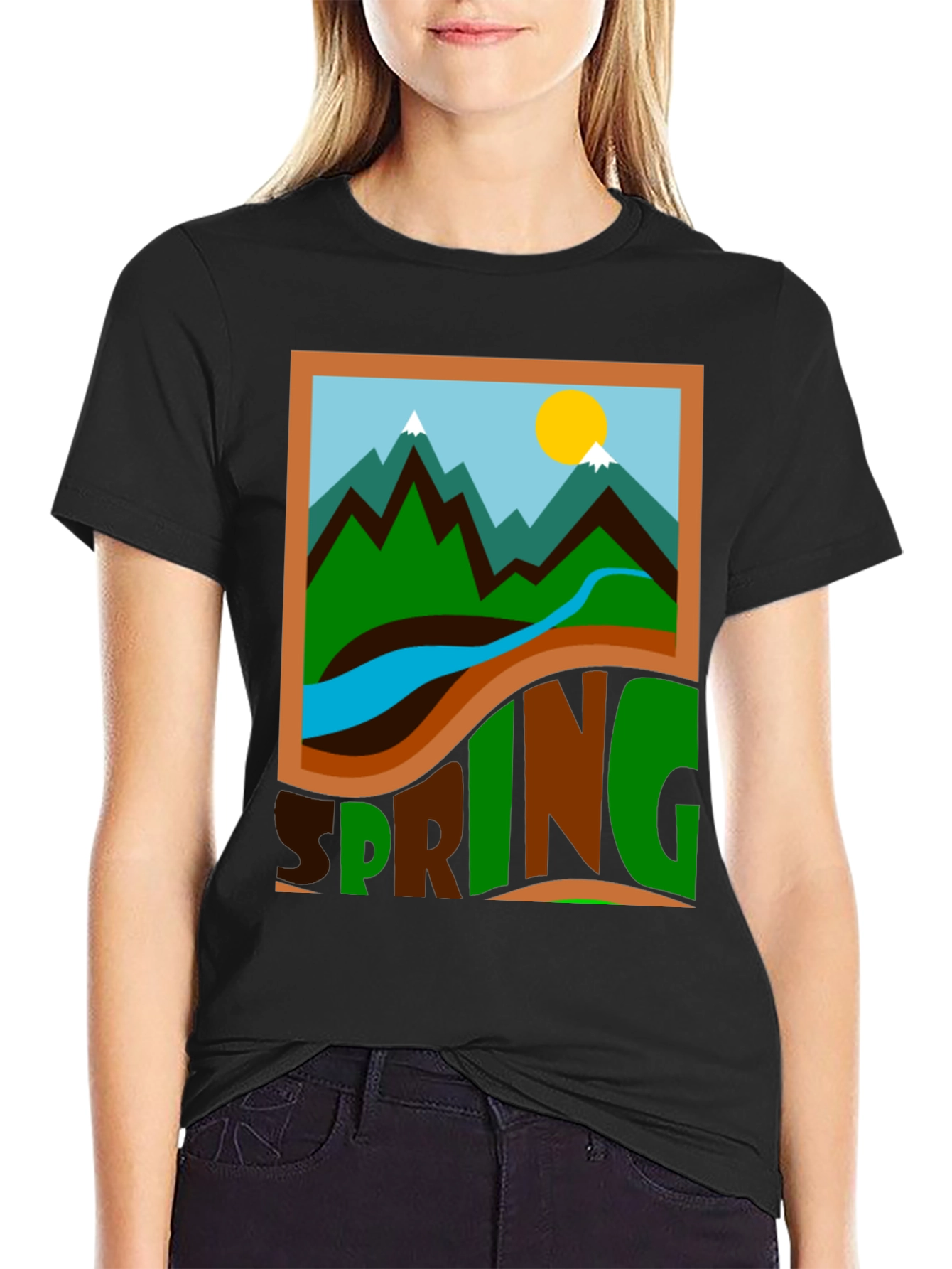 Spring Landscape Graphic Tee - Nature Inspired Shirt