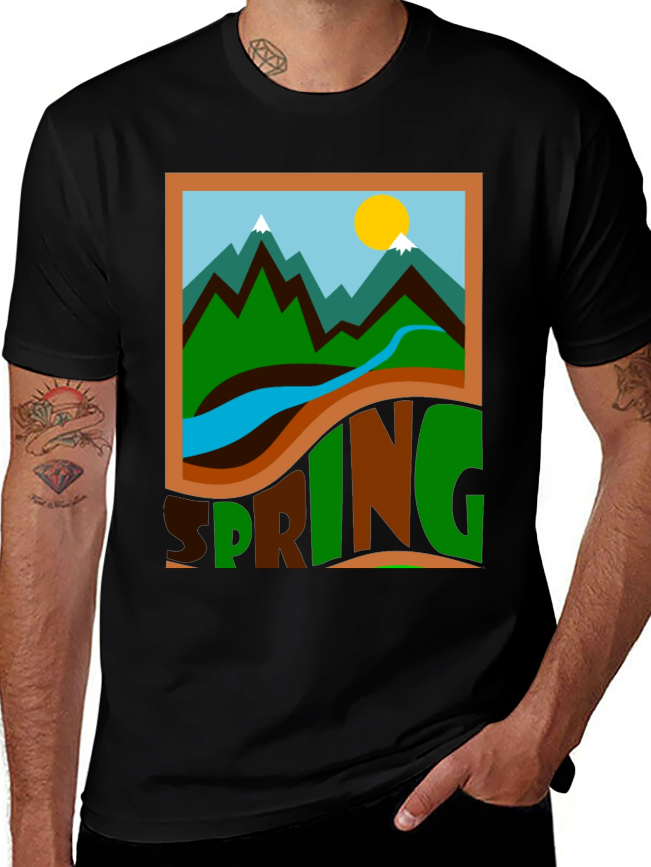 Spring Landscape Graphic Tee - Nature Inspired Shirt