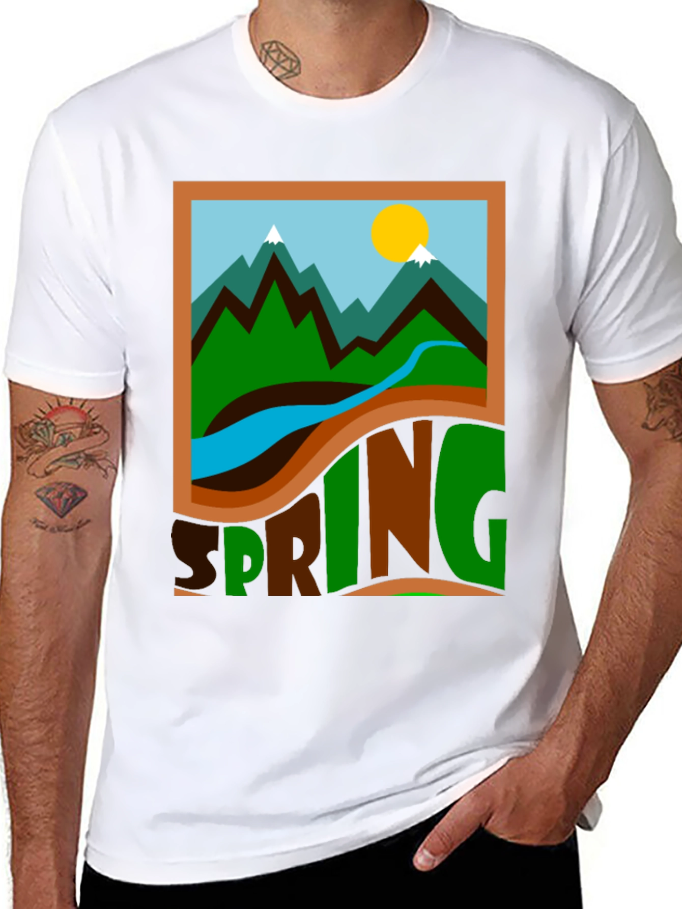 Spring Landscape Graphic Tee - Nature Inspired Shirt