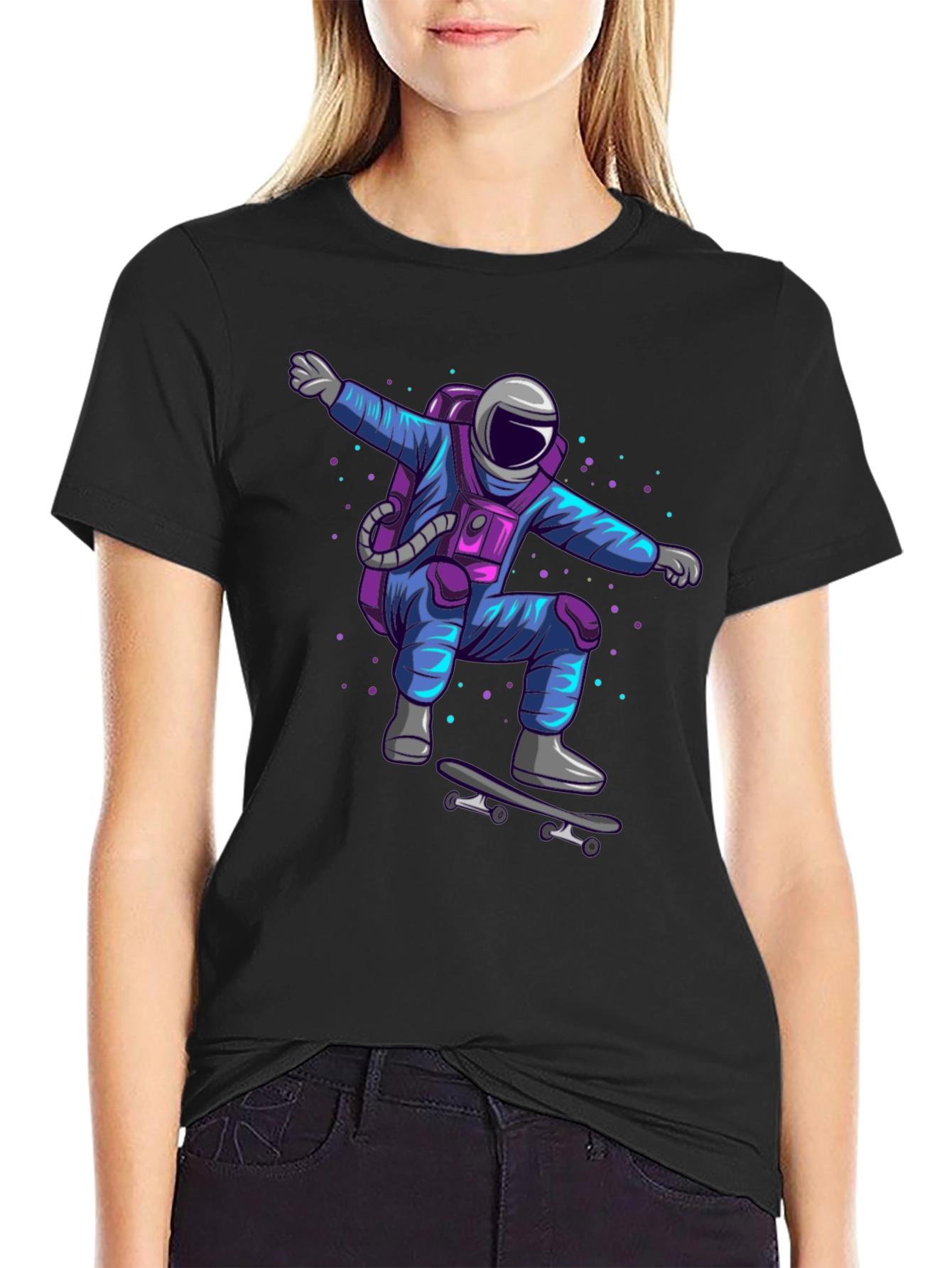 Skateboarding Astronaut Graphic Tee
