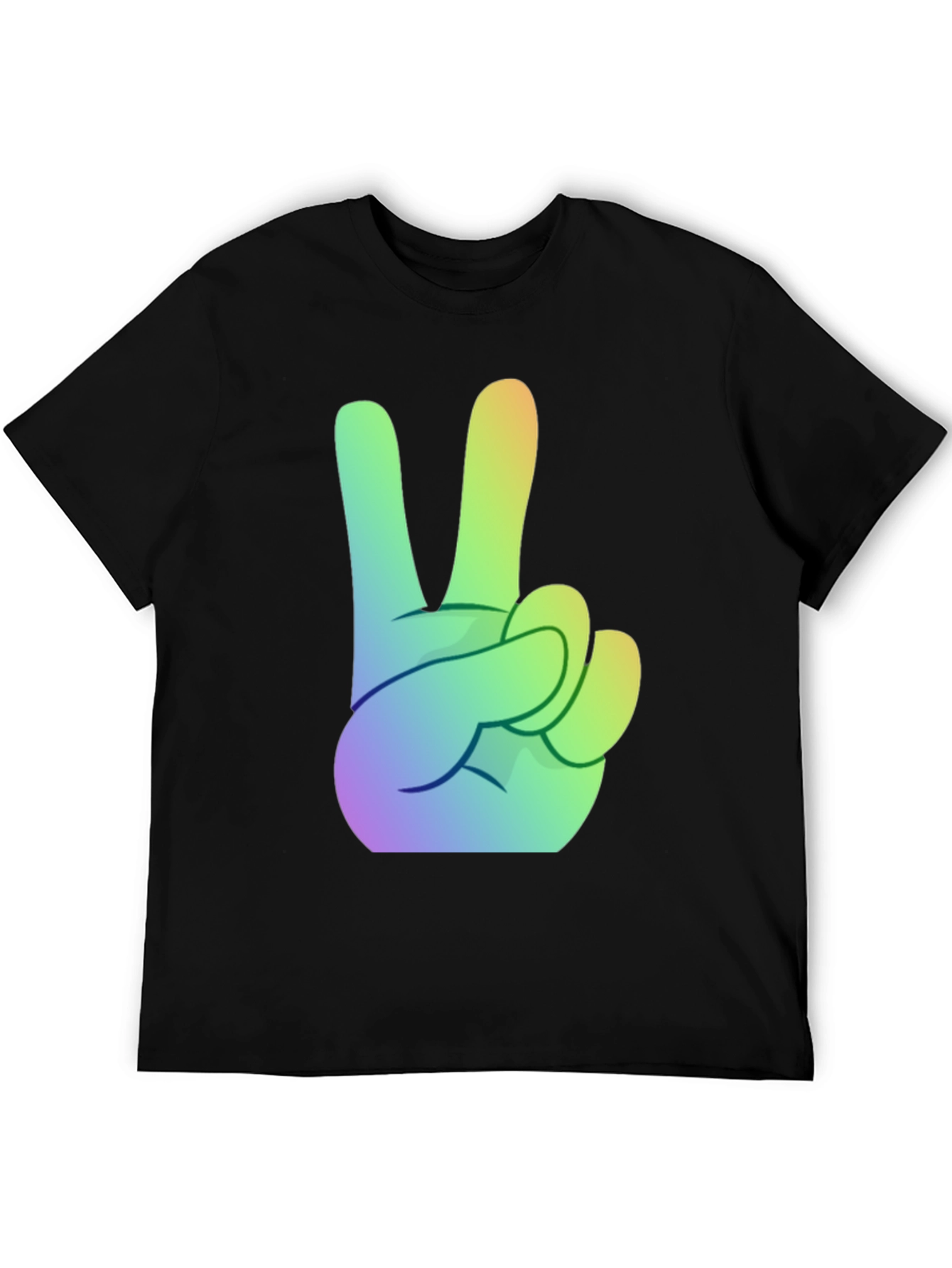 Rainbow Peace Sign Graphic Tee - Stylish Comfort