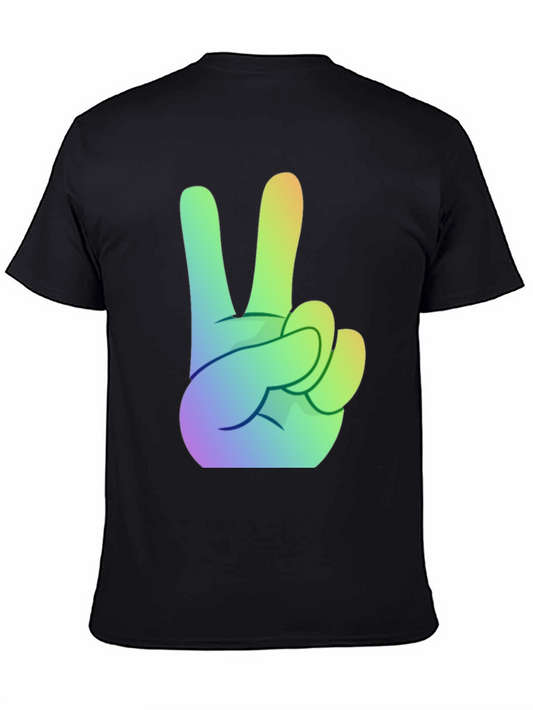 Rainbow Peace Sign Graphic Tee - Stylish Comfort
