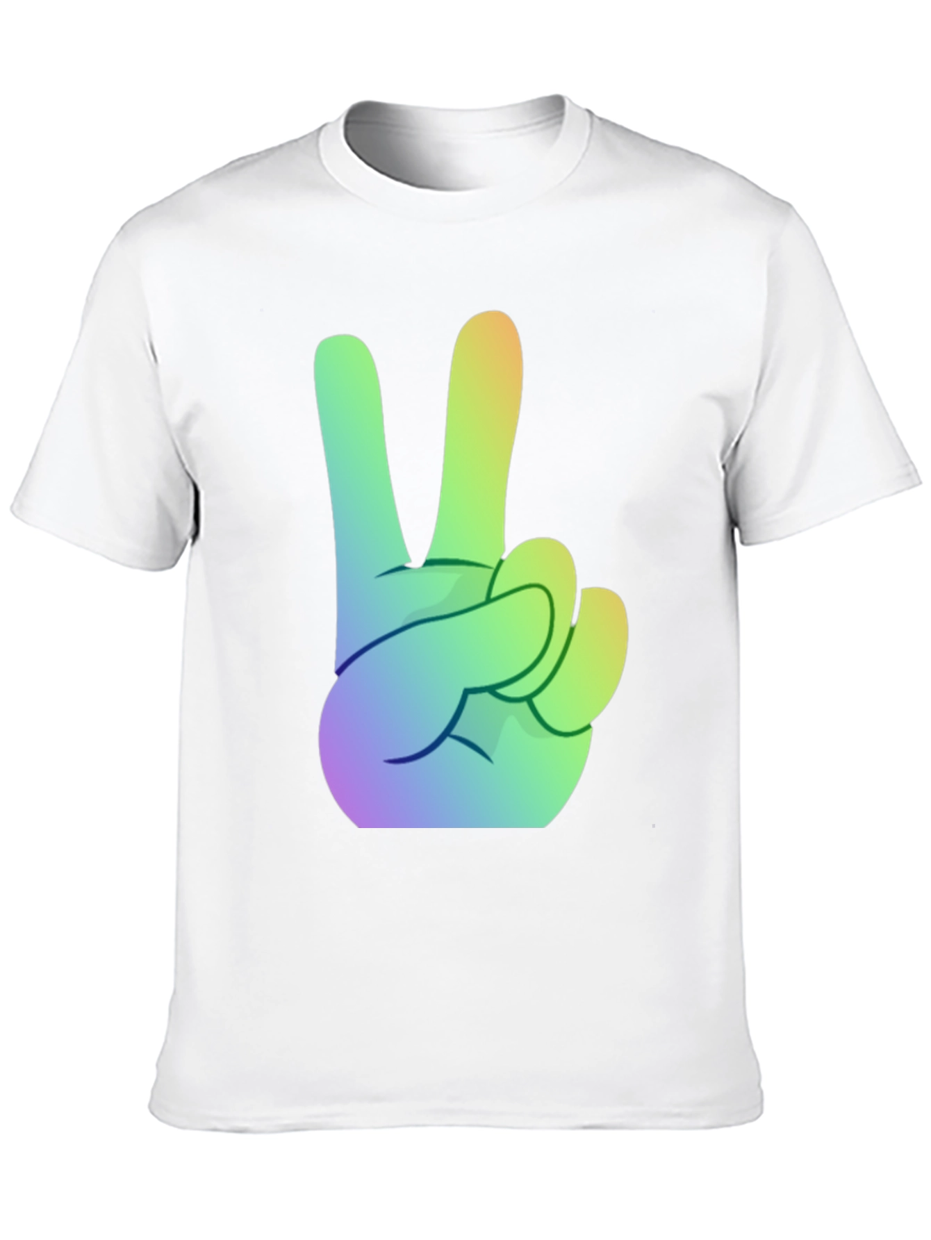 Rainbow Peace Sign Graphic Tee - Stylish Comfort