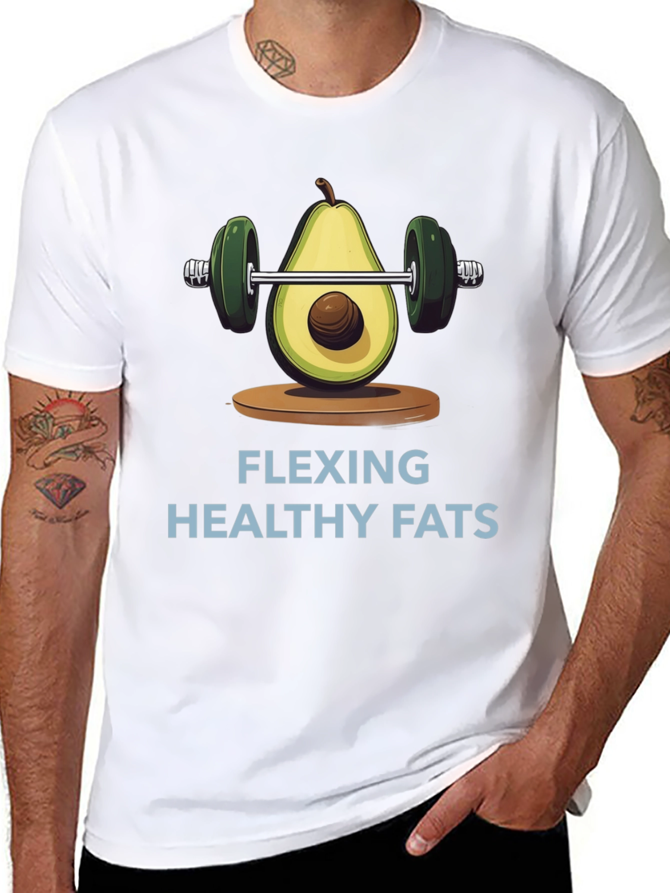 Flexing Healthy Fats Avocado Gym T-Shirt
