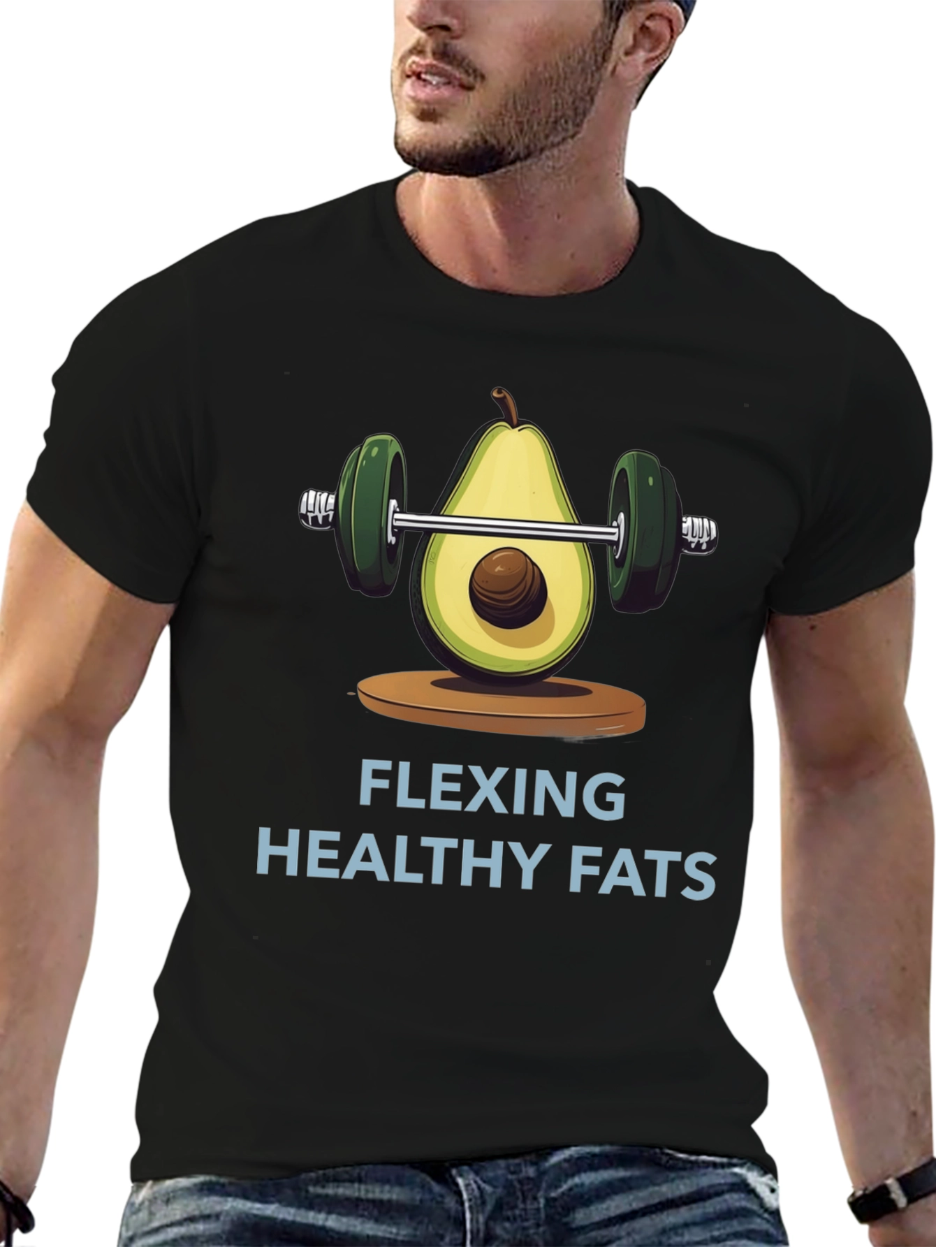 Flexing Healthy Fats Avocado Gym T-Shirt