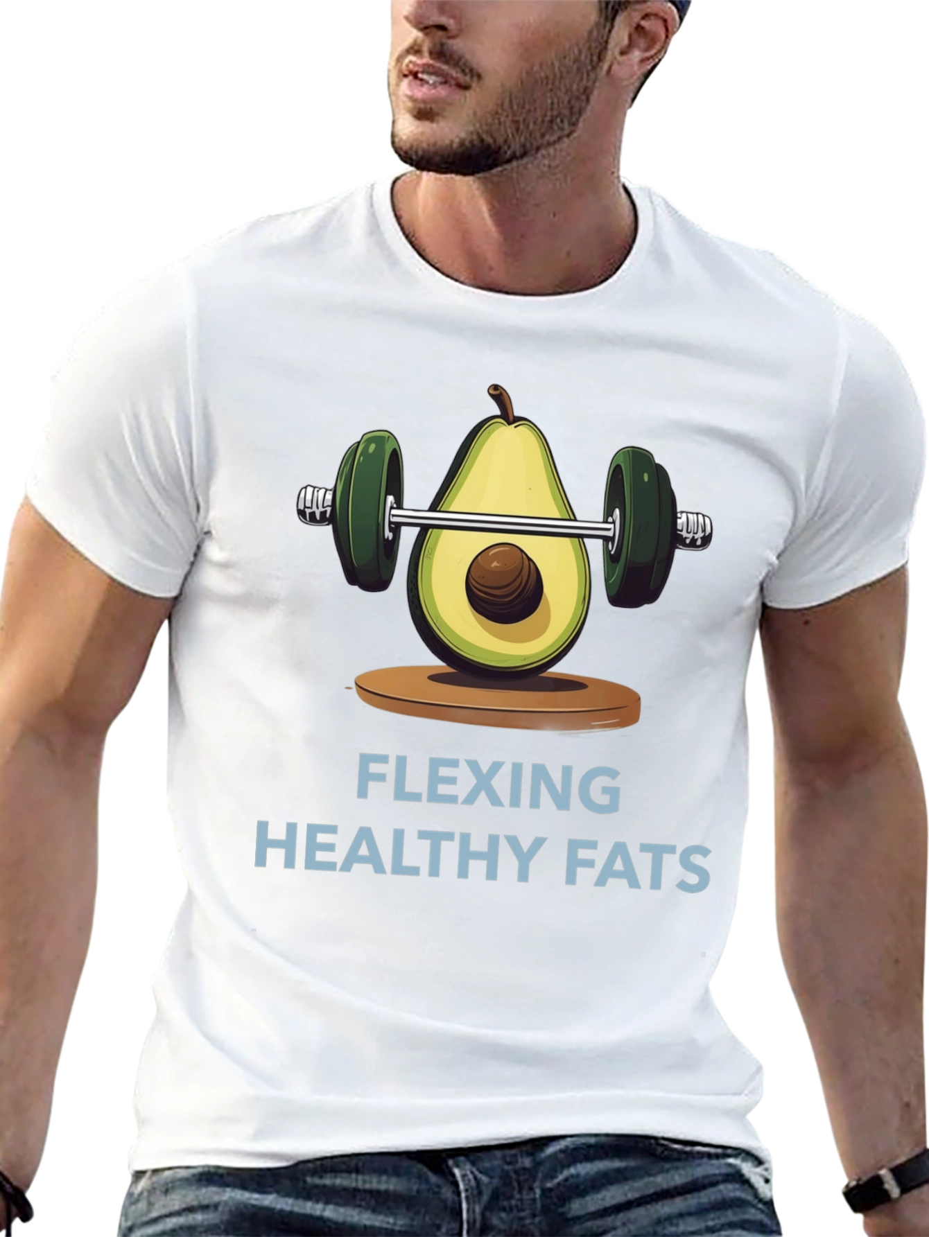 Flexing Healthy Fats Avocado Gym T-Shirt