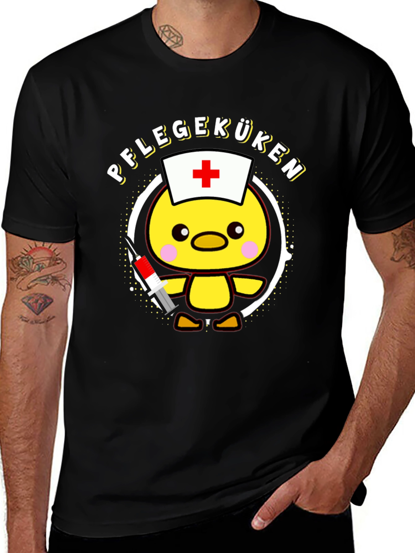 Pflegeküken T-Shirt - Cute Nurse Chick Design