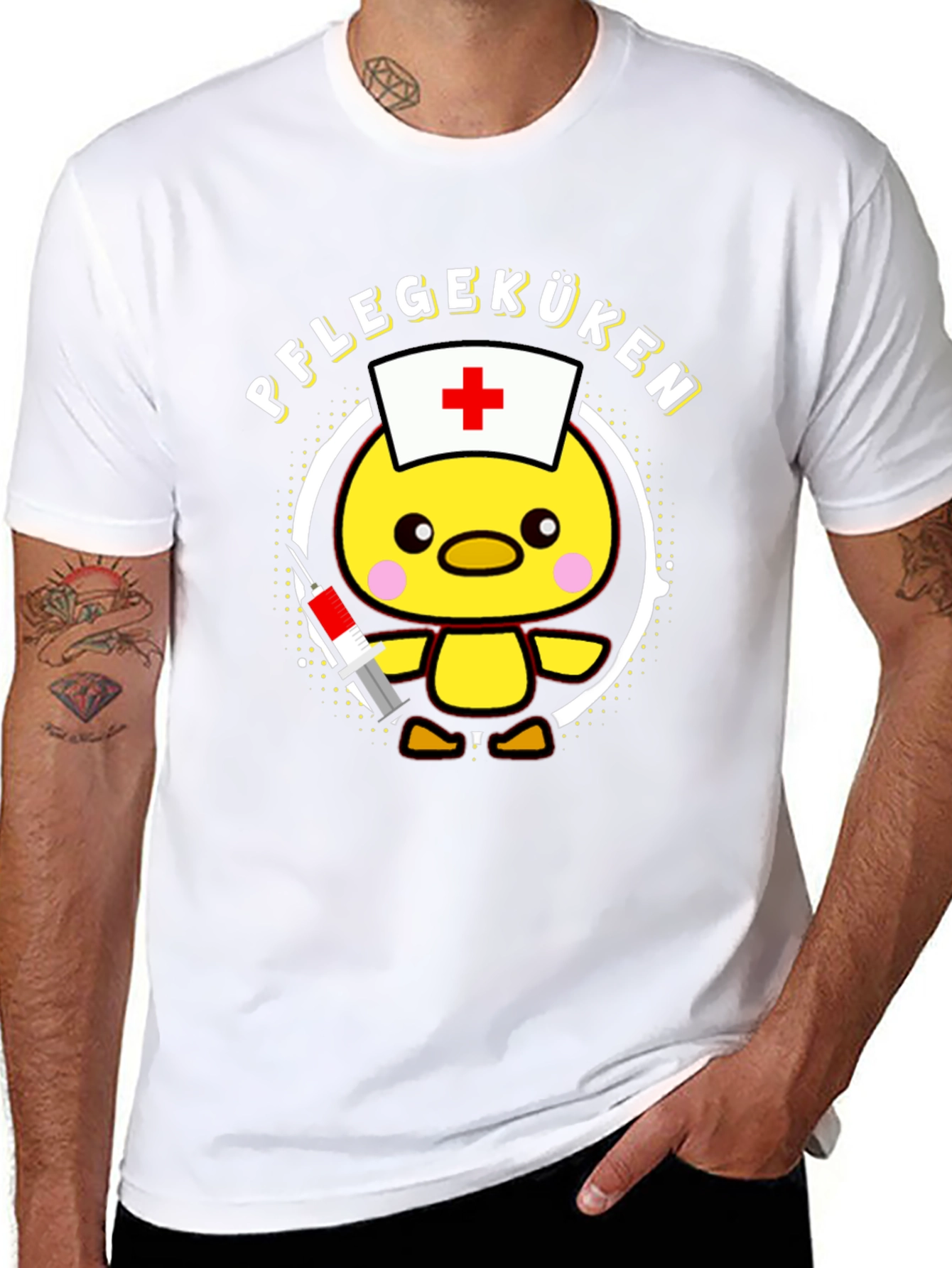 Pflegeküken T-Shirt - Cute Nurse Chick Design
