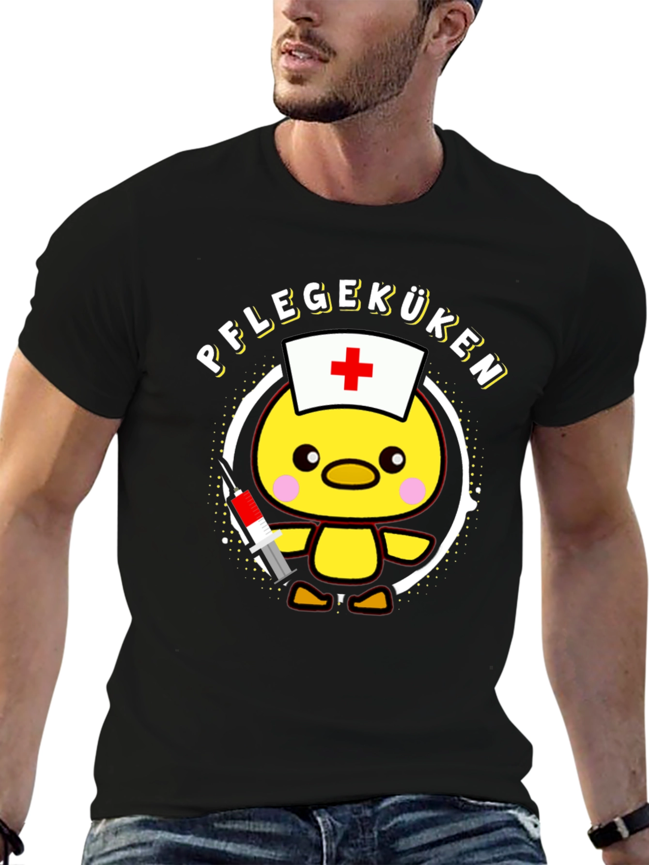 Pflegeküken T-Shirt - Cute Nurse Chick Design