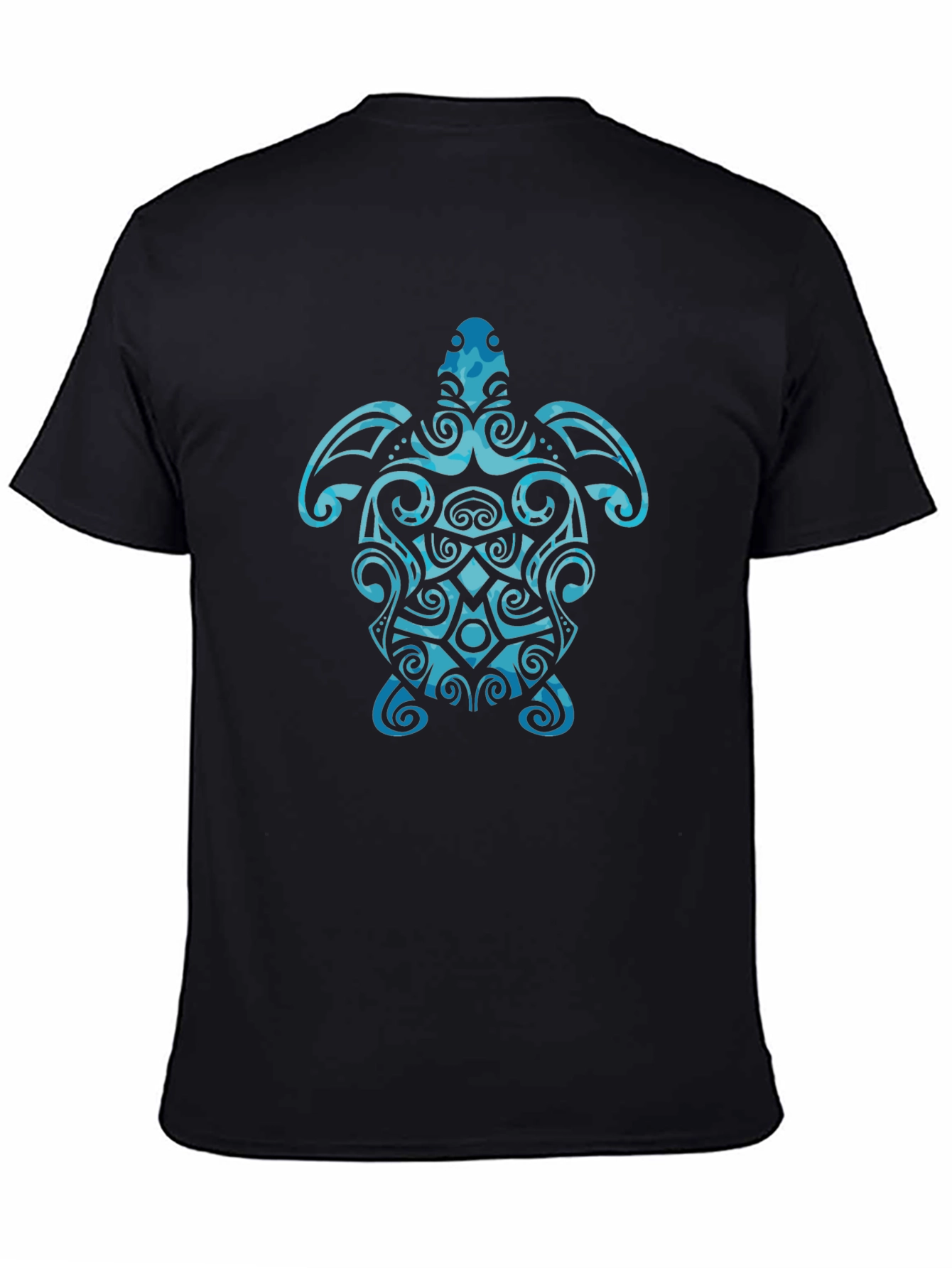 Tribal Turtle Graphic T-Shirt - Black