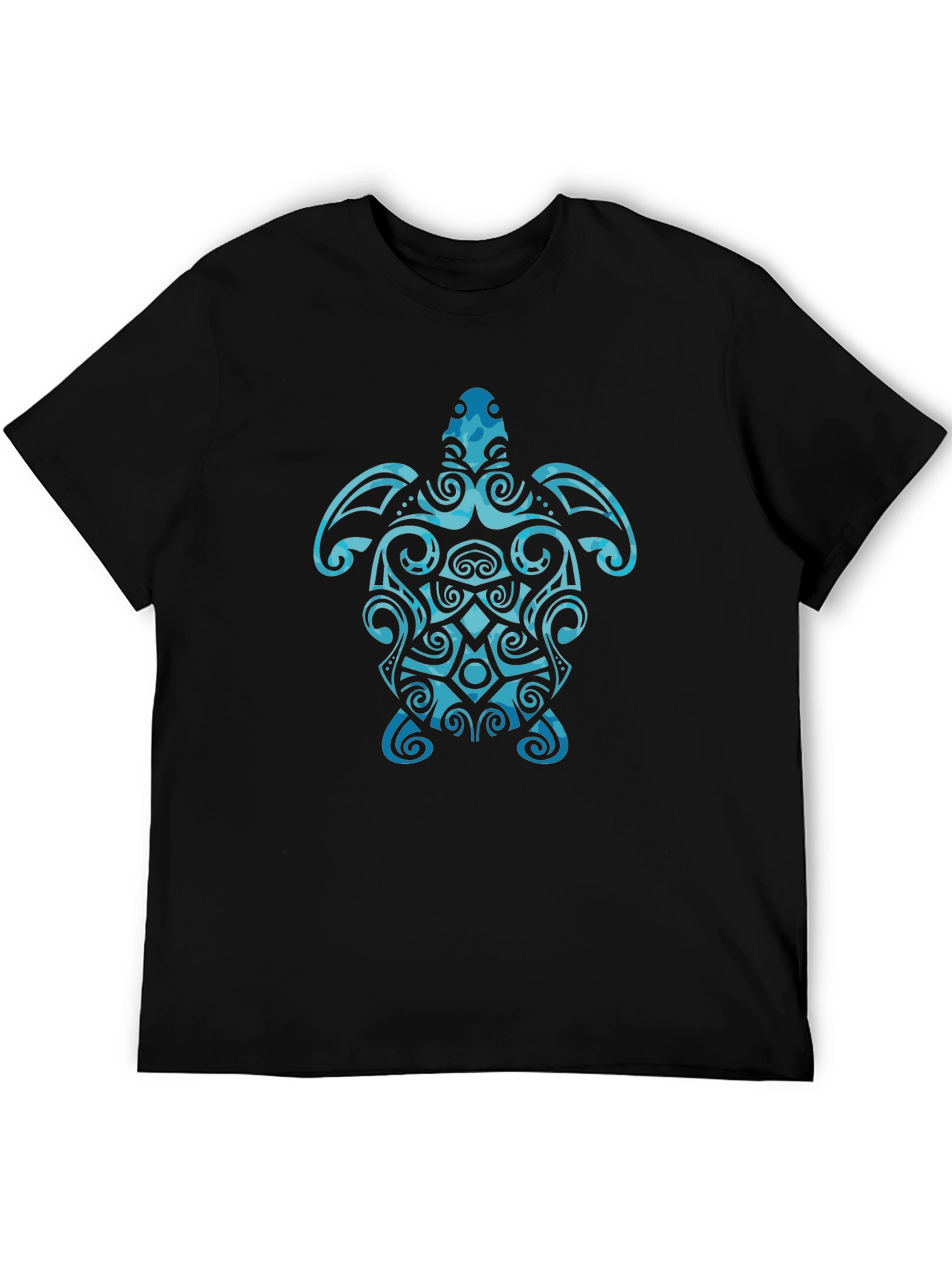 Tribal Turtle Graphic T-Shirt - Black