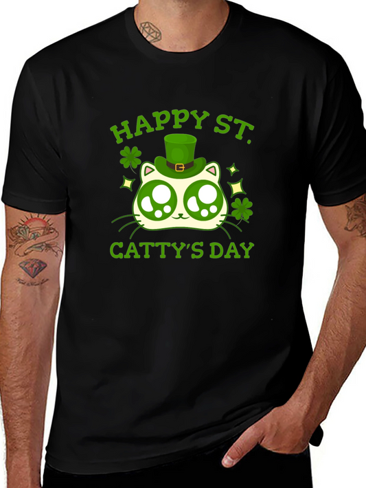 Happy St. Cattys Day Black T-Shirt