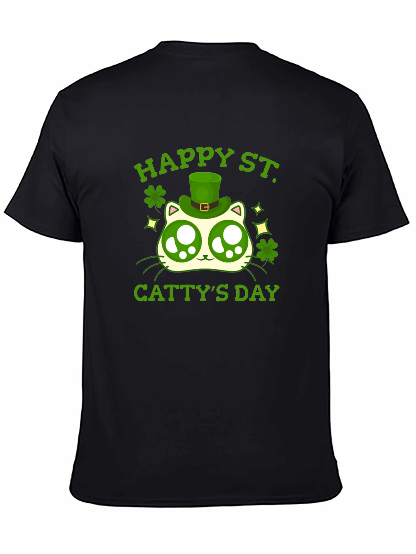 Happy St. Cattys Day Black T-Shirt