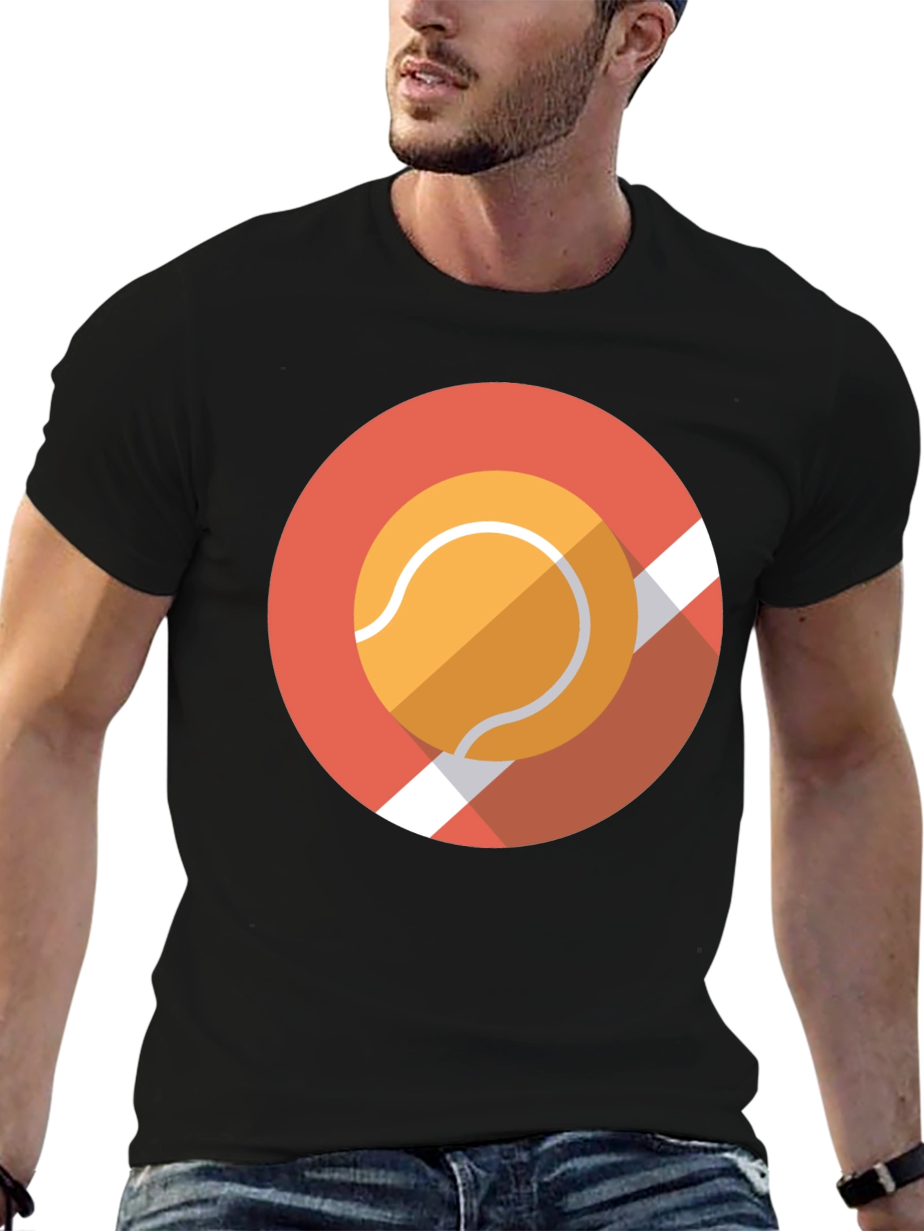 Tennis Ban Graphic Tee - Cool Casual Black T-Shirt